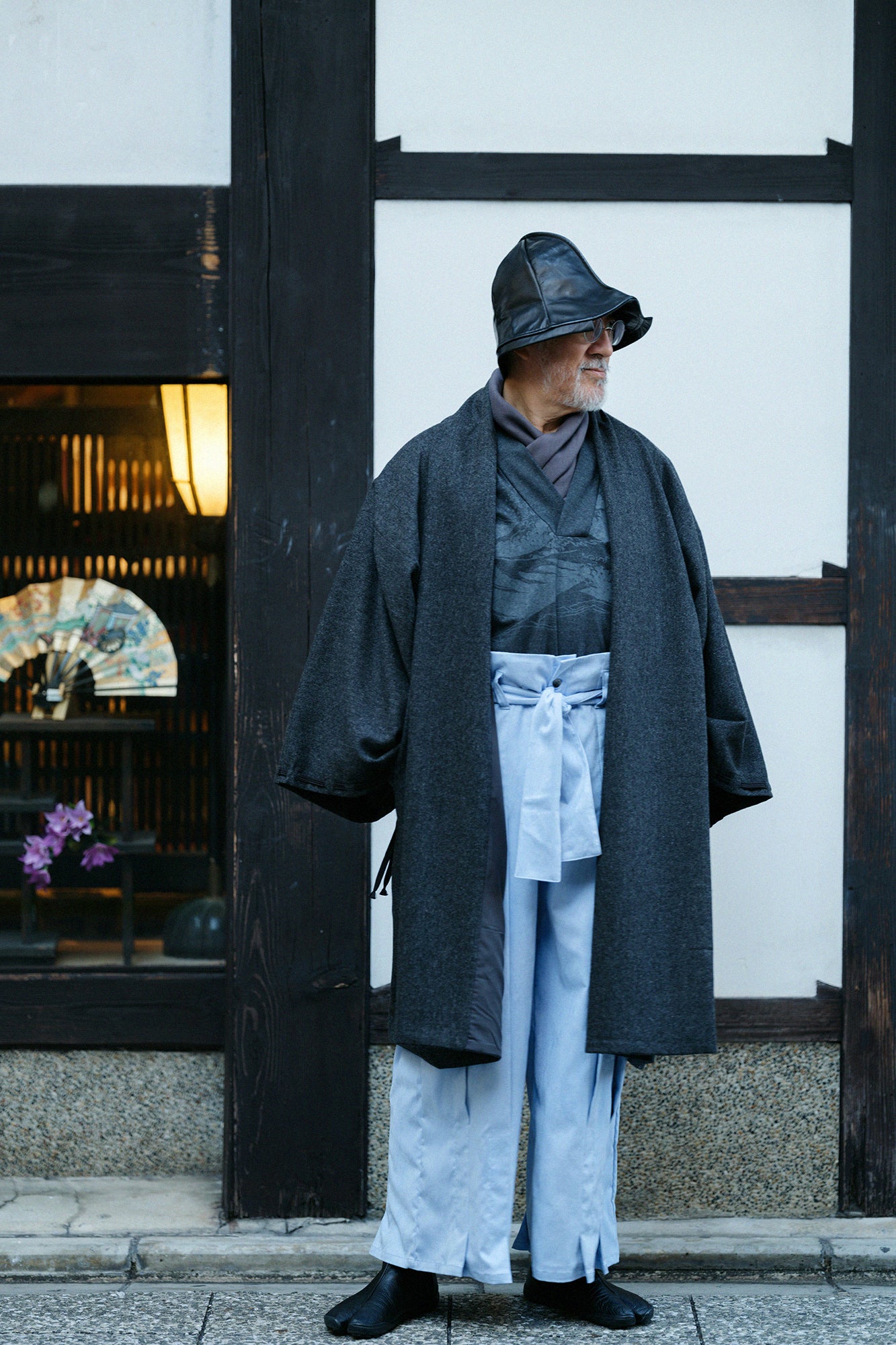 裏ボア 衿巻ジバン／藤煤竹（ふじすすたけ）