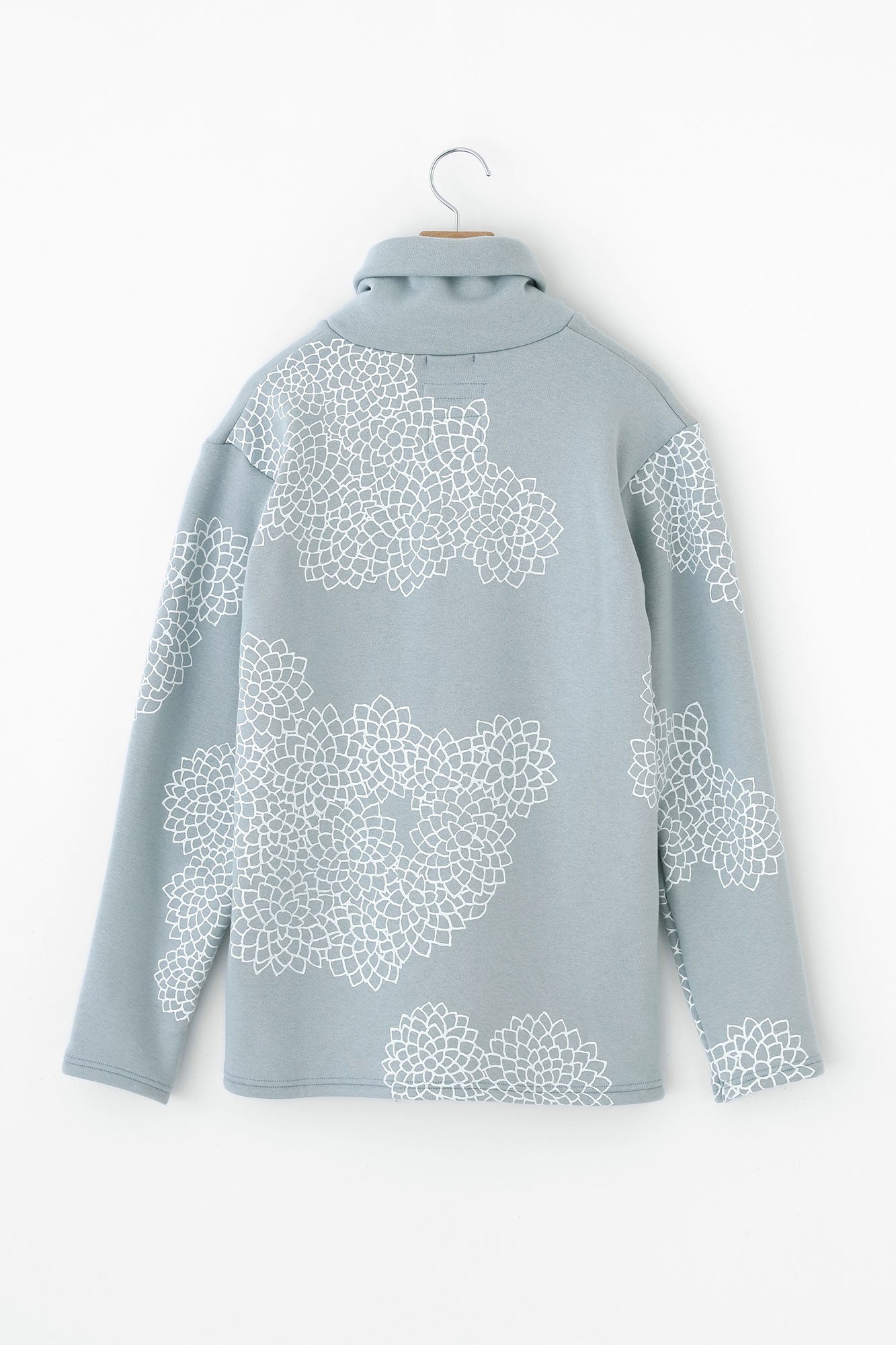 Boa Lining Turtle Neck Shirt / Chrysanthemum in Clouds Pale Grey