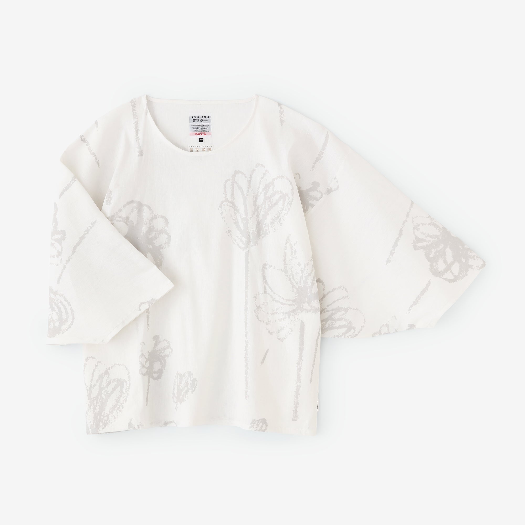 【Scheduled to ship around Mar 3】Linen Rayon Naginata Square Top／Gently White