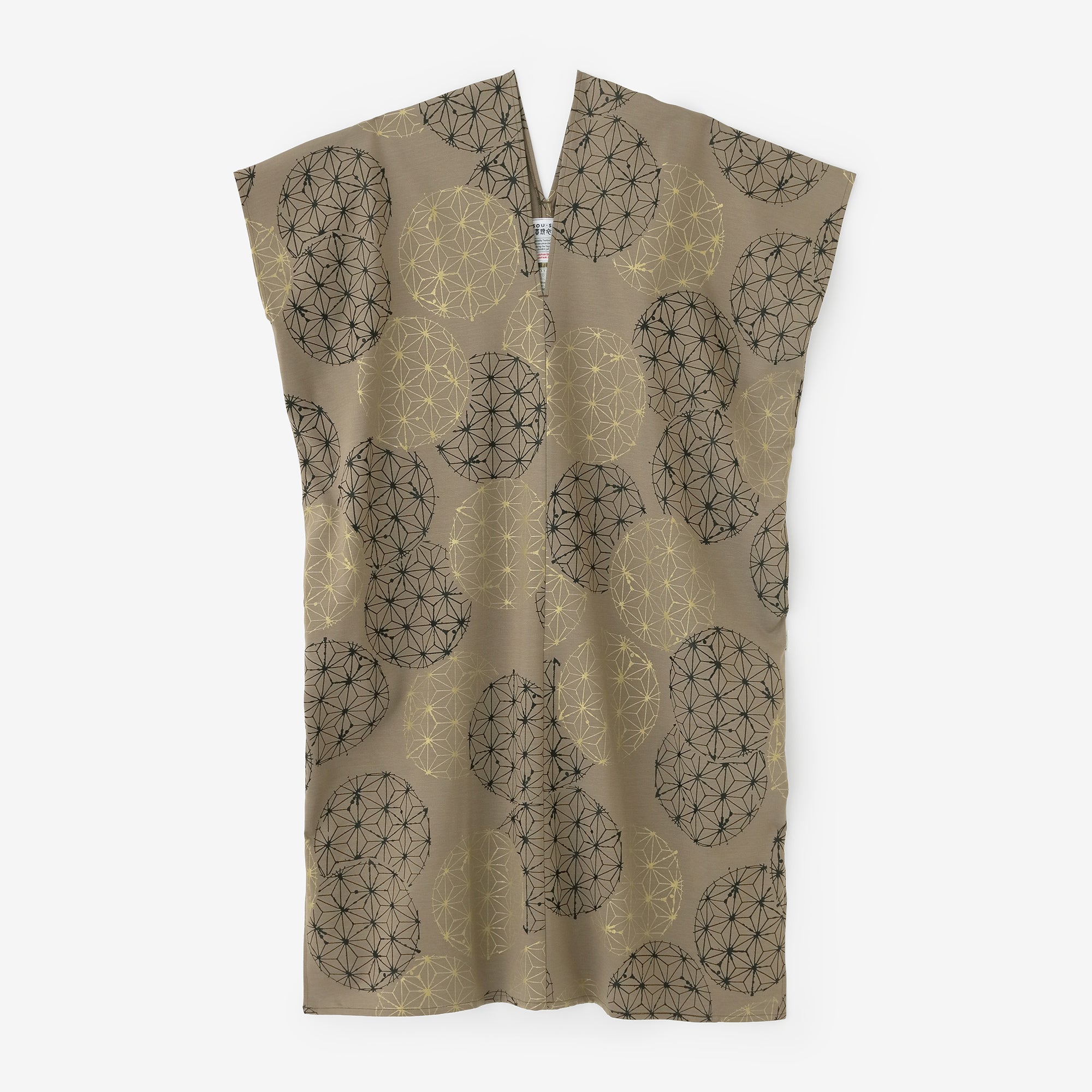 雙面編 長方形洋裝 拼接／麻鞠 松染色