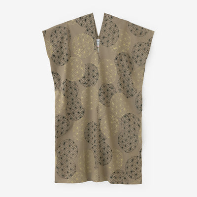 雙面編 長方形洋裝 拼接／麻鞠 松染色