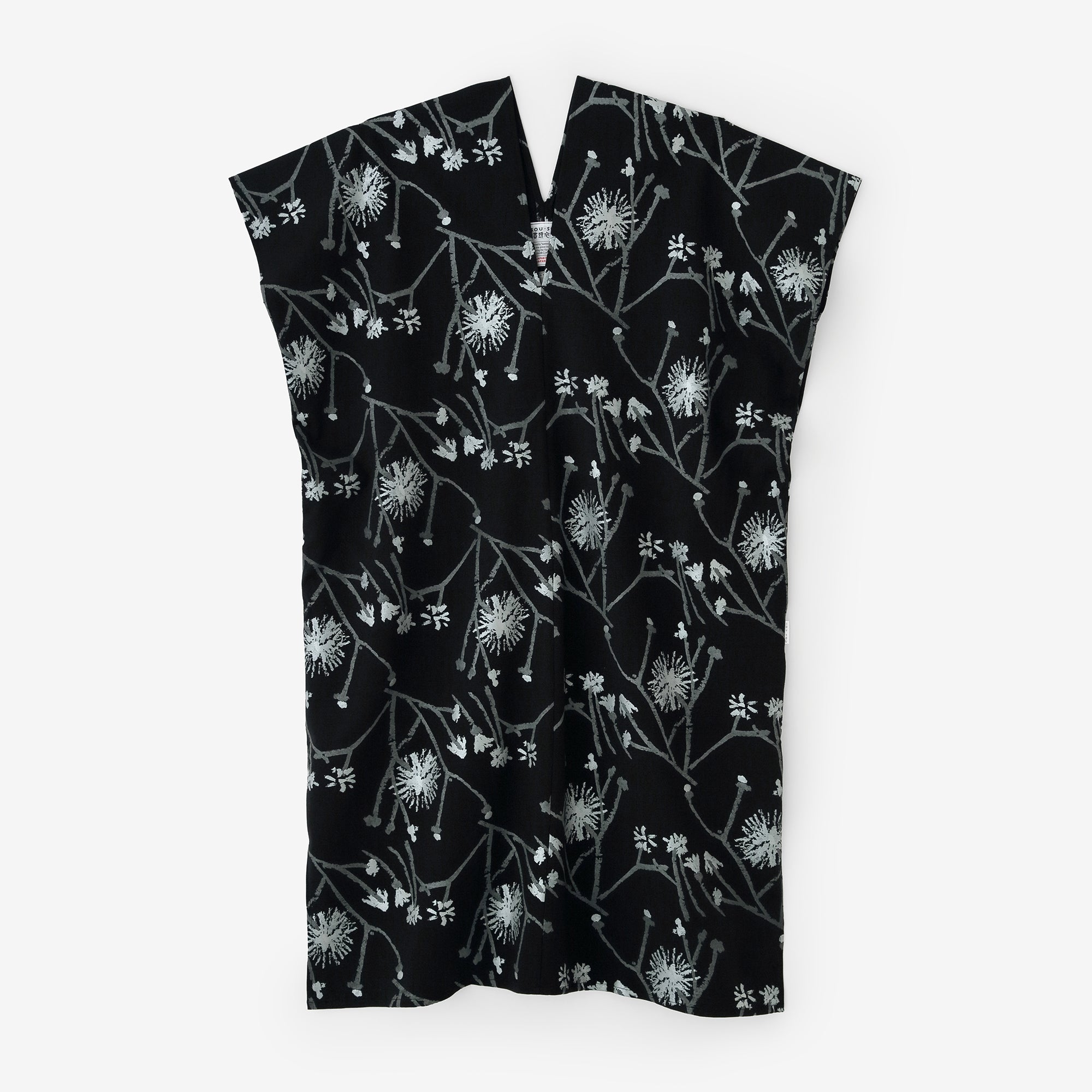 雙面編 長方形洋裝 拼接／散歩道 黑藍色