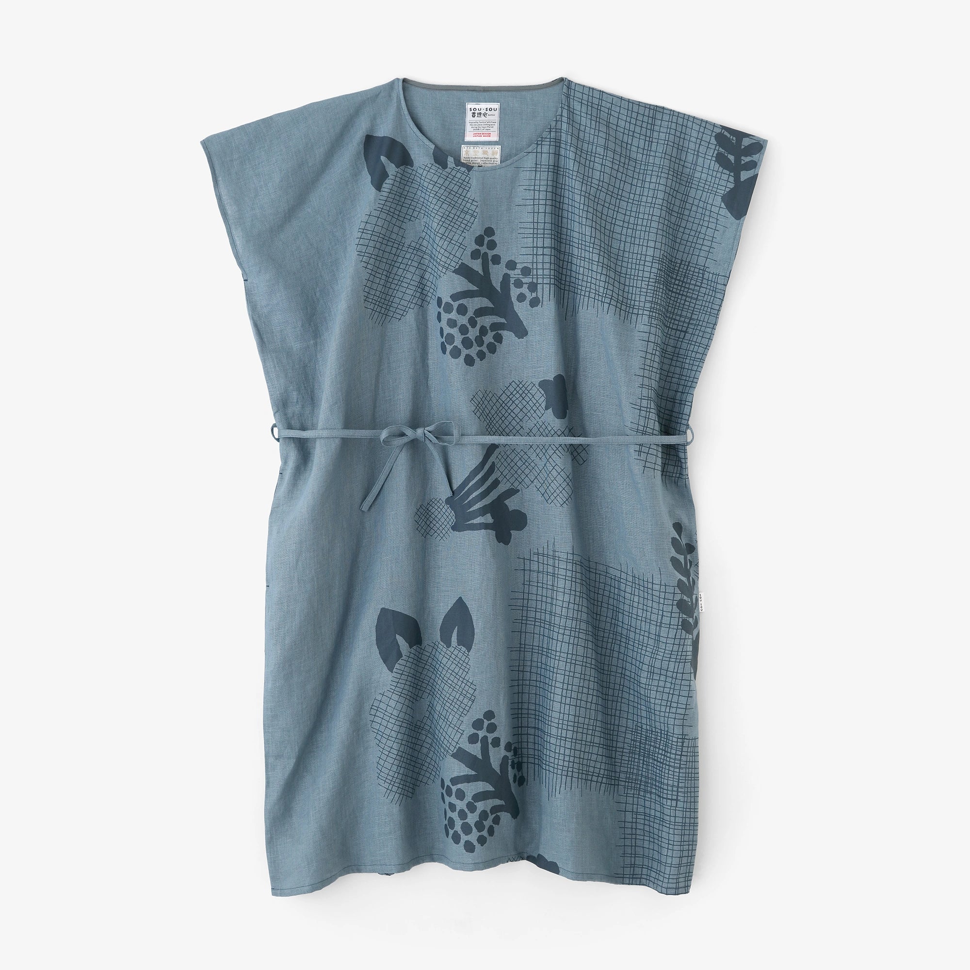 【Scheduled to ship around Mar 3】Linen Rectangular Dress／Random Thoughts and Blank  Greyish Blue