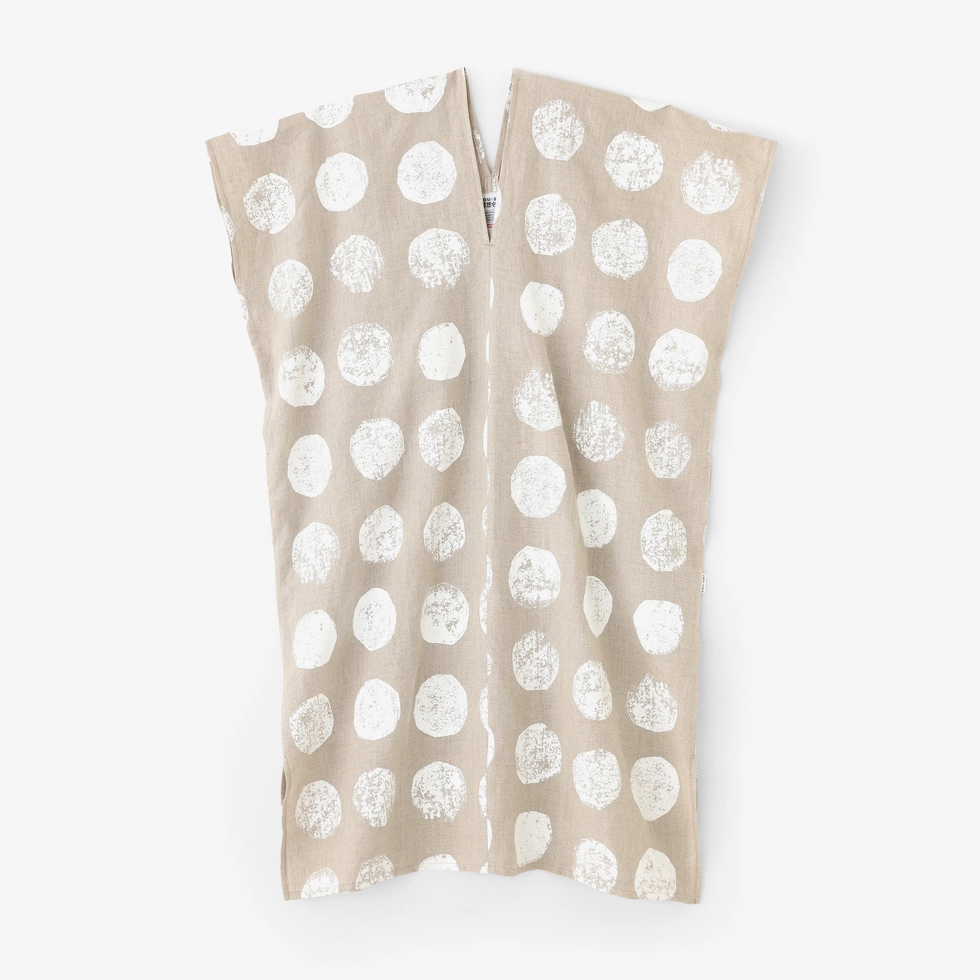 【Scheduled to ship around Mar 3】Linen Rectangular Dress Split Joint／Imoban Beige