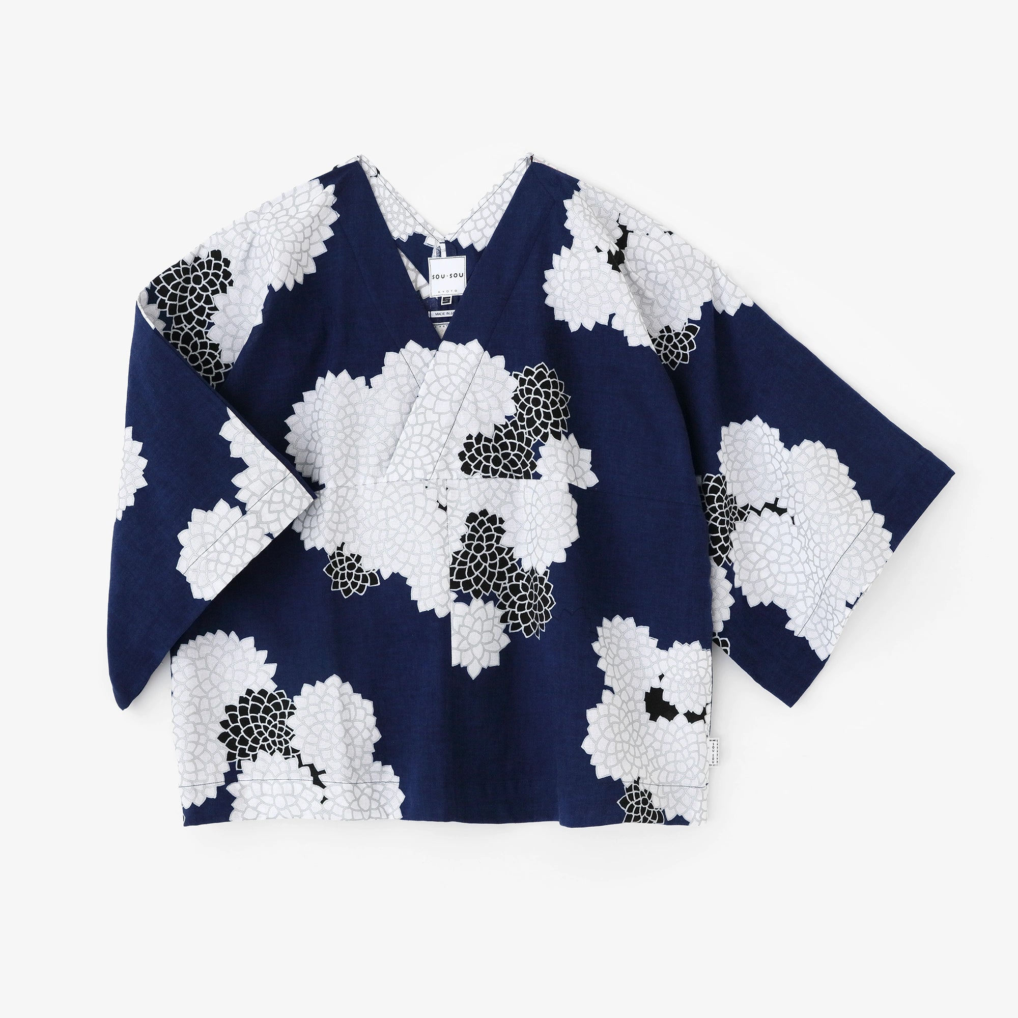【Scheduled to ship around Mar 3】Isemomen Cotton Okatabira  Short／Chrysanthemum in Clouds Ryoya