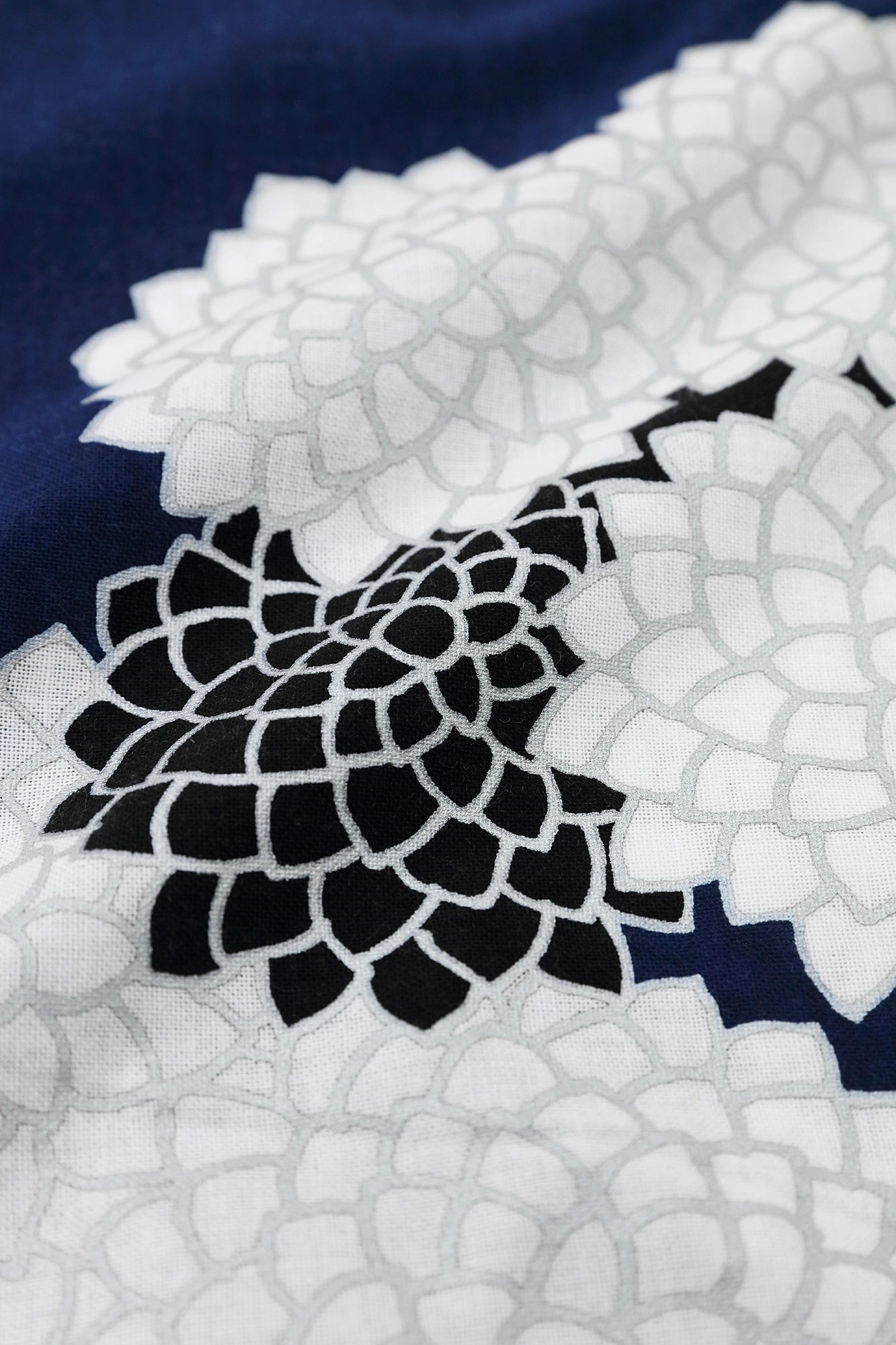 [Versand voraussichtlich um den 3. März] Iseki-Orimoto Bun (Stil) Ōkatabira (großer Kimono) Kurz (mijikatake) / Kumoma (zwischen den Wolken) mit Chrysantheme Ryōya (gute Nacht) 