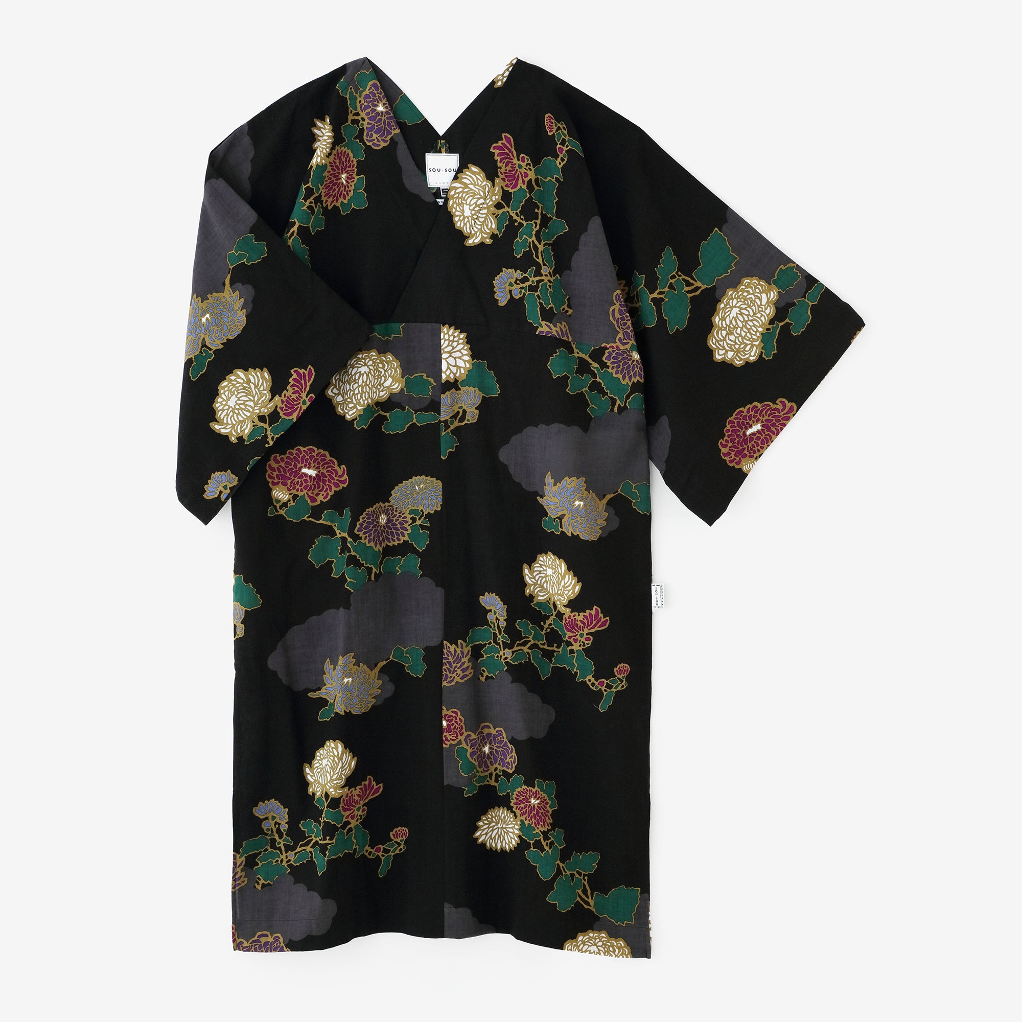 【Scheduled to ship around Mar 3】Isemomen Cotton Okatabira ／Kumodori with Chrysanthemum