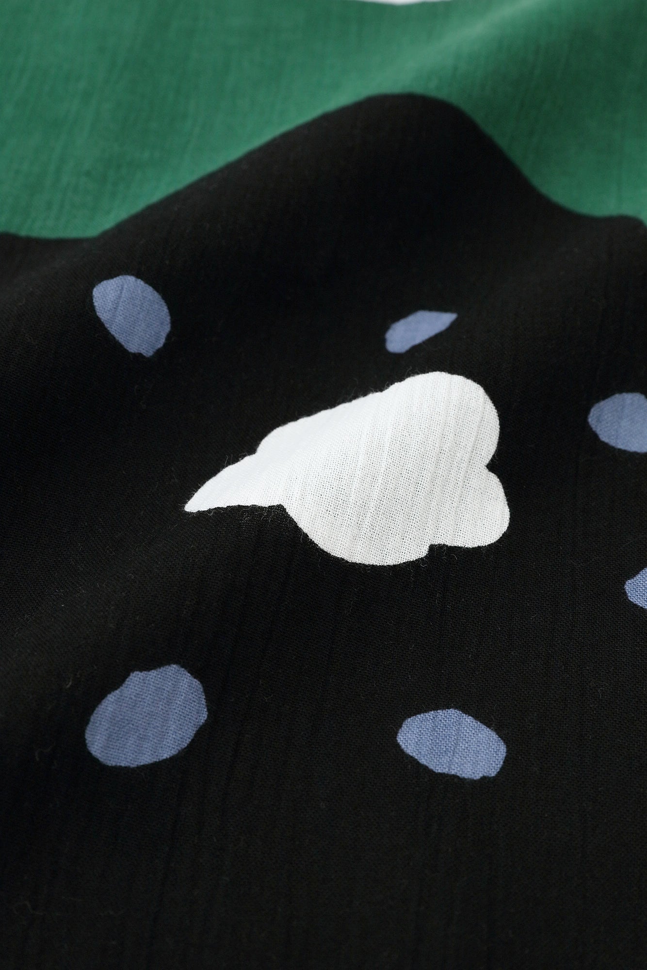 【Ships ard. 6/23】Chizimi Cotton 20/20 Rectangular Dress / Smile Evergreen
