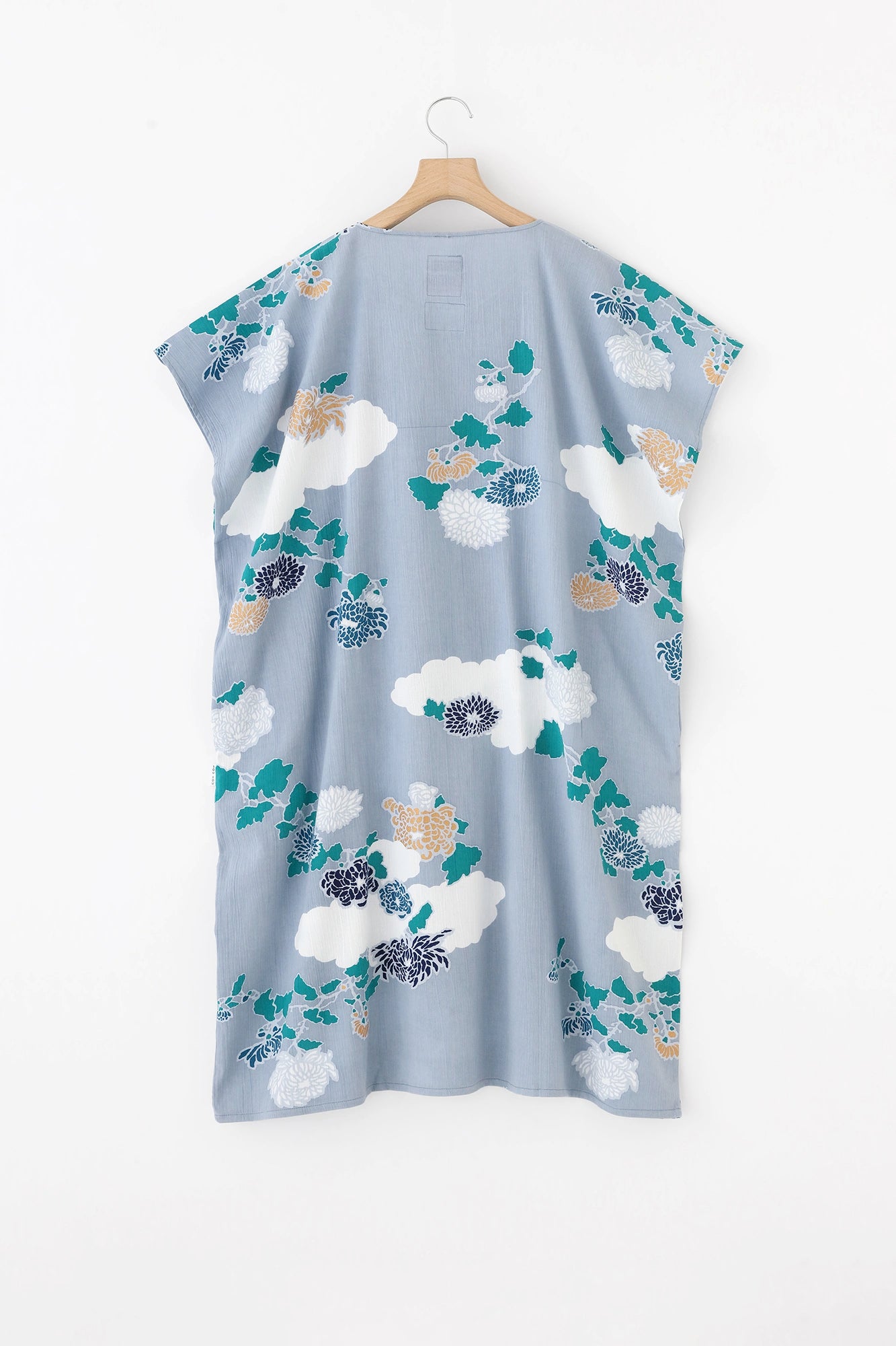 【Ships ard. 6/23】Chizimi Cotton 20/20 Rectangular Dress / Kumodori in Chrysanthemum