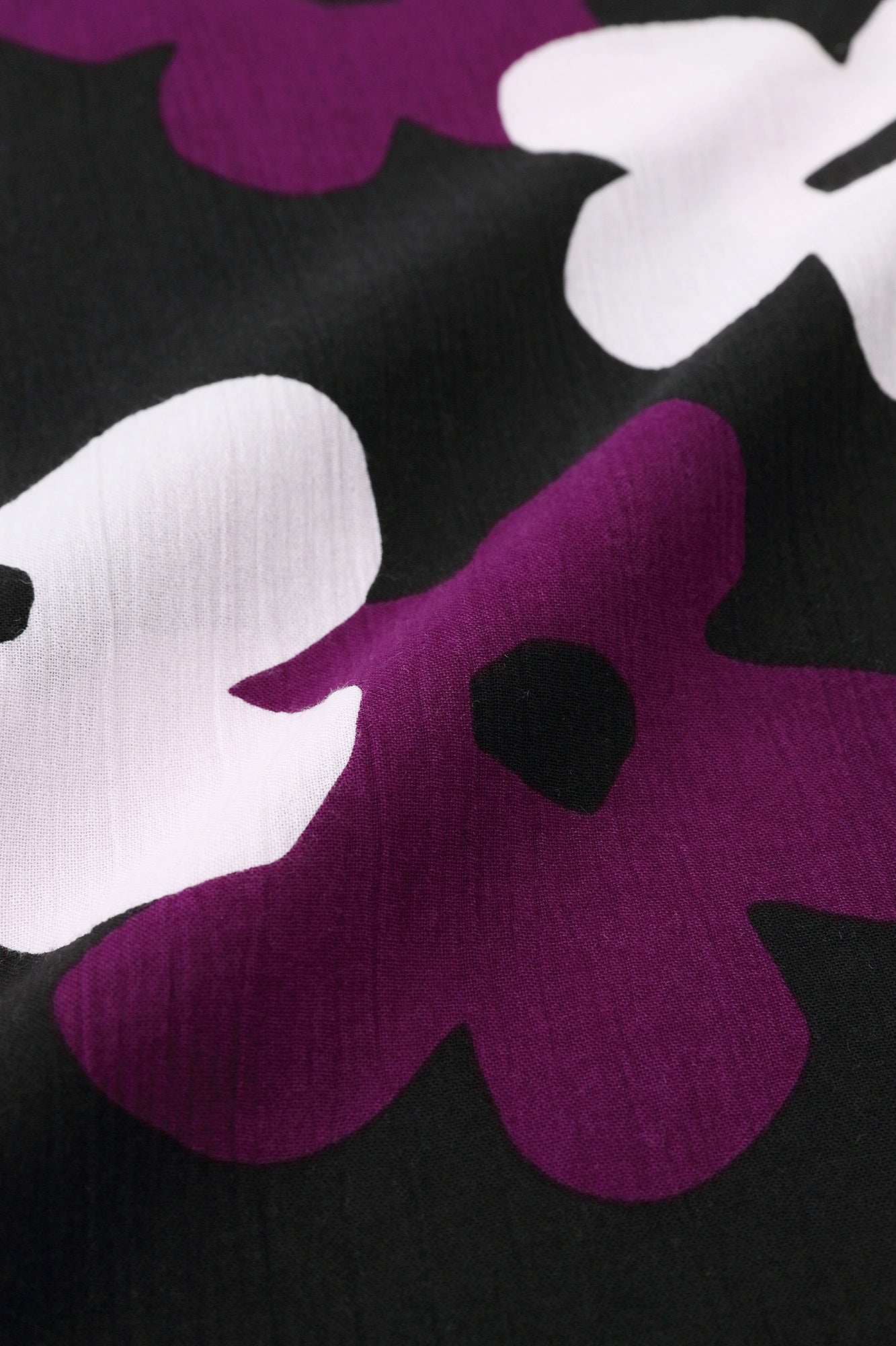 【Ships ard. 6/23】Chizimi Cotton 20/20 Square Top / Layered Flowers Black Purple