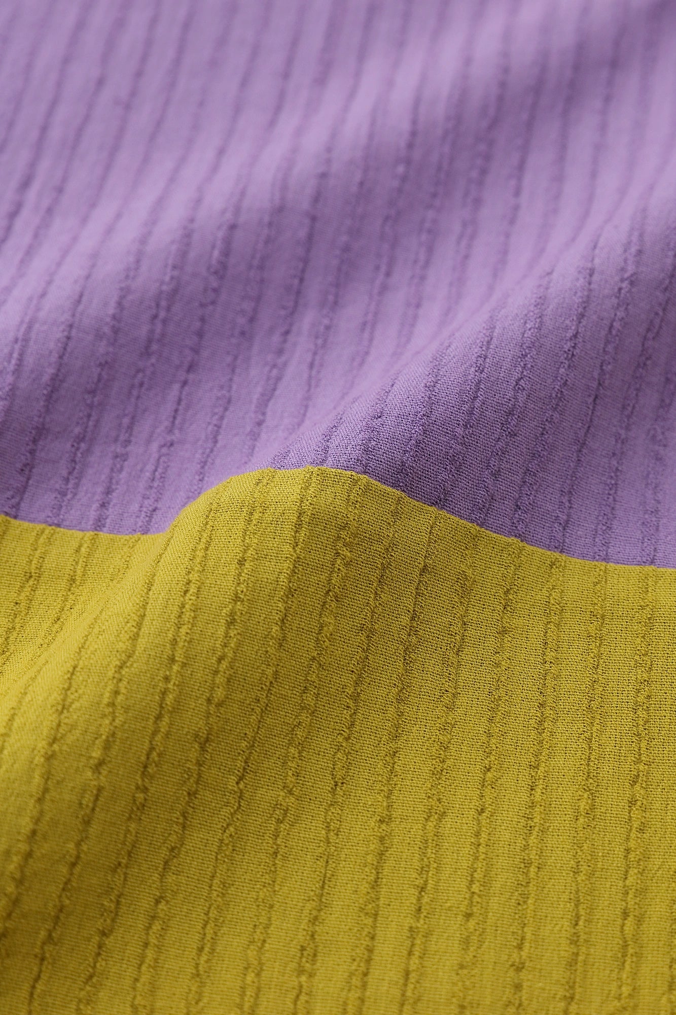 【Ships ard. 4/21】Chizimi Cotton 40/20 Akiha Square Top Bi-color / Reddish Light Purple ×Greenish Yellow