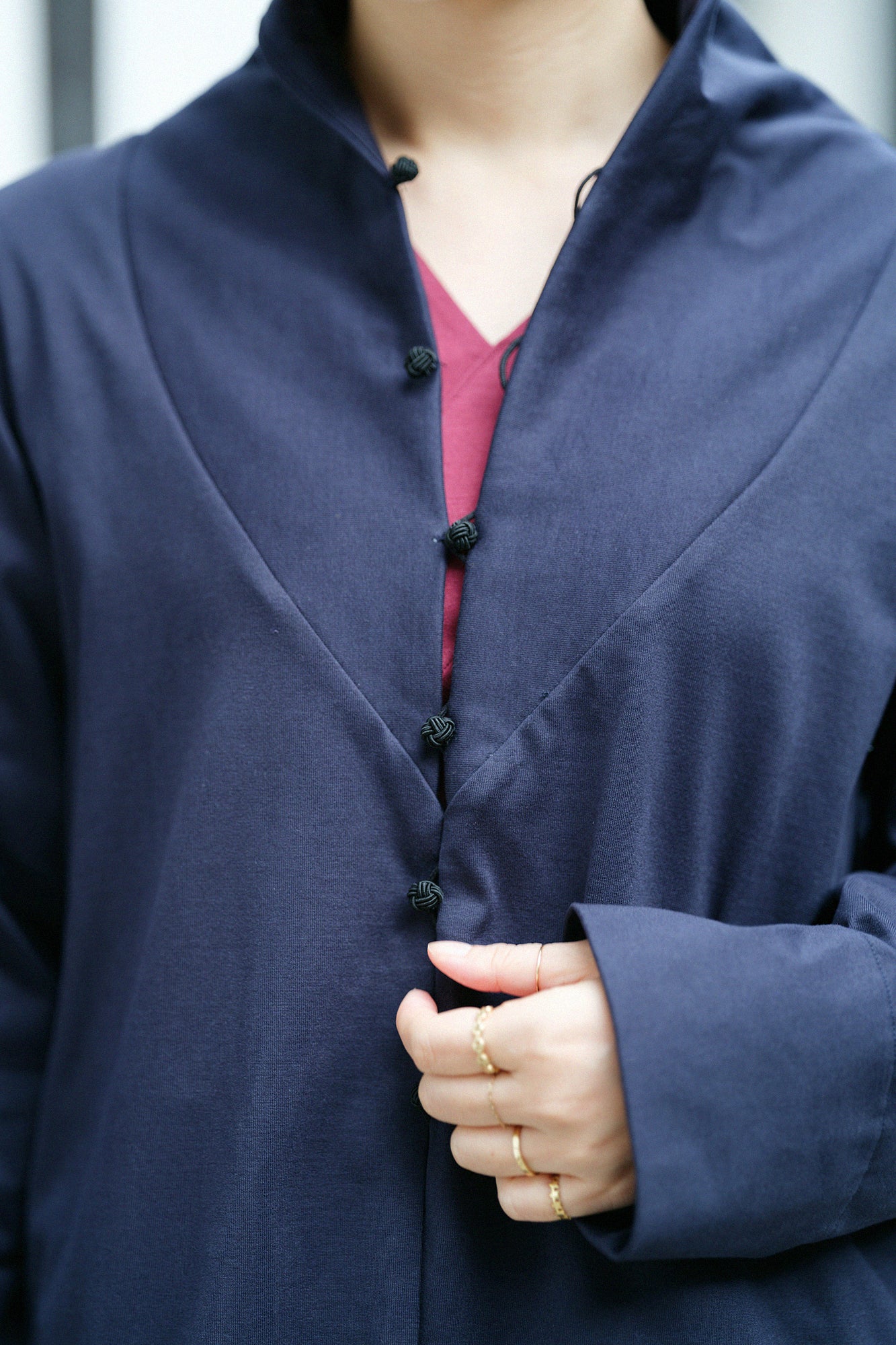 60雙平紋針織布 伯爵太夫／藍黑色