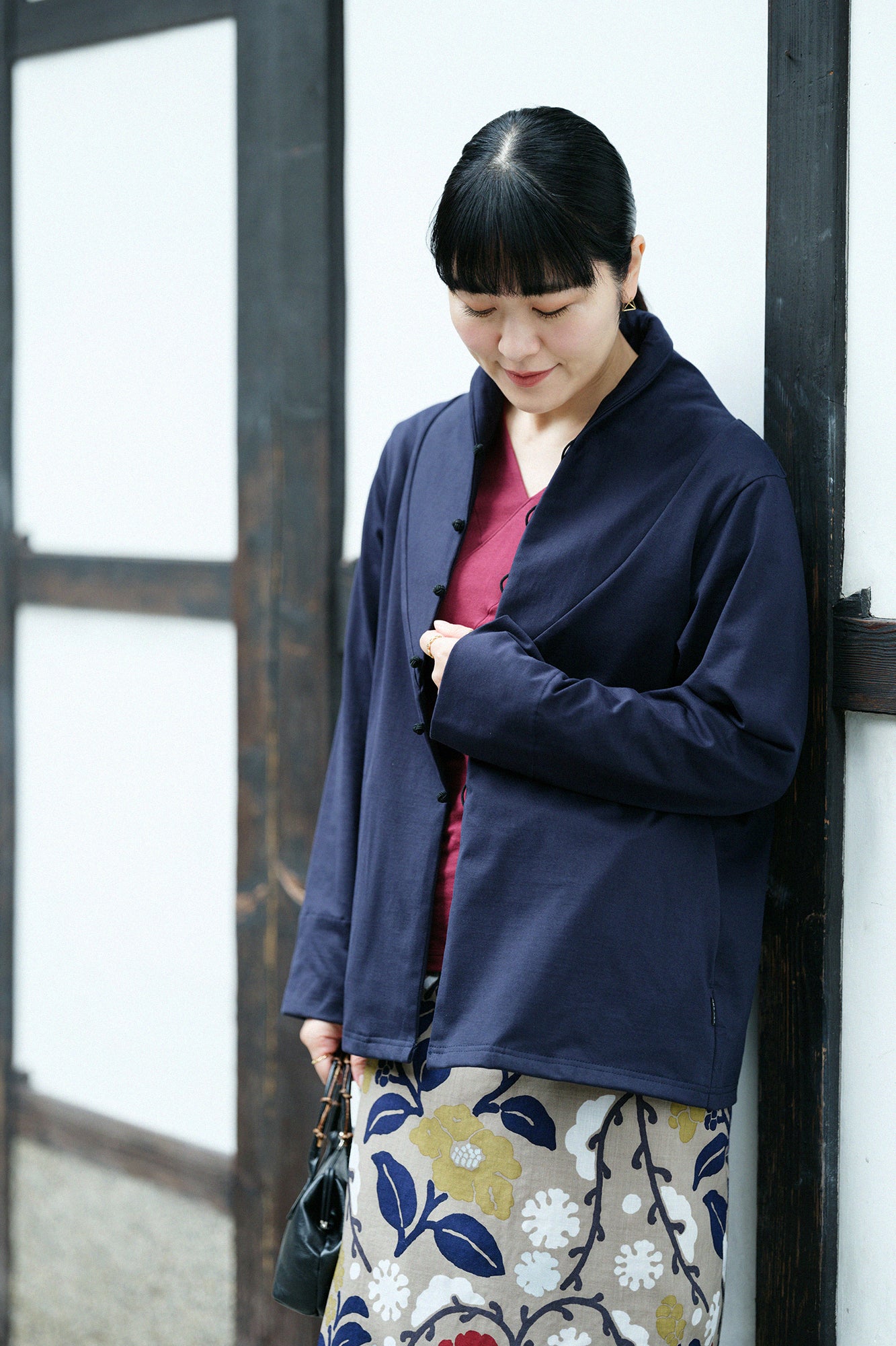 60雙平紋針織布 伯爵太夫／藍黑色