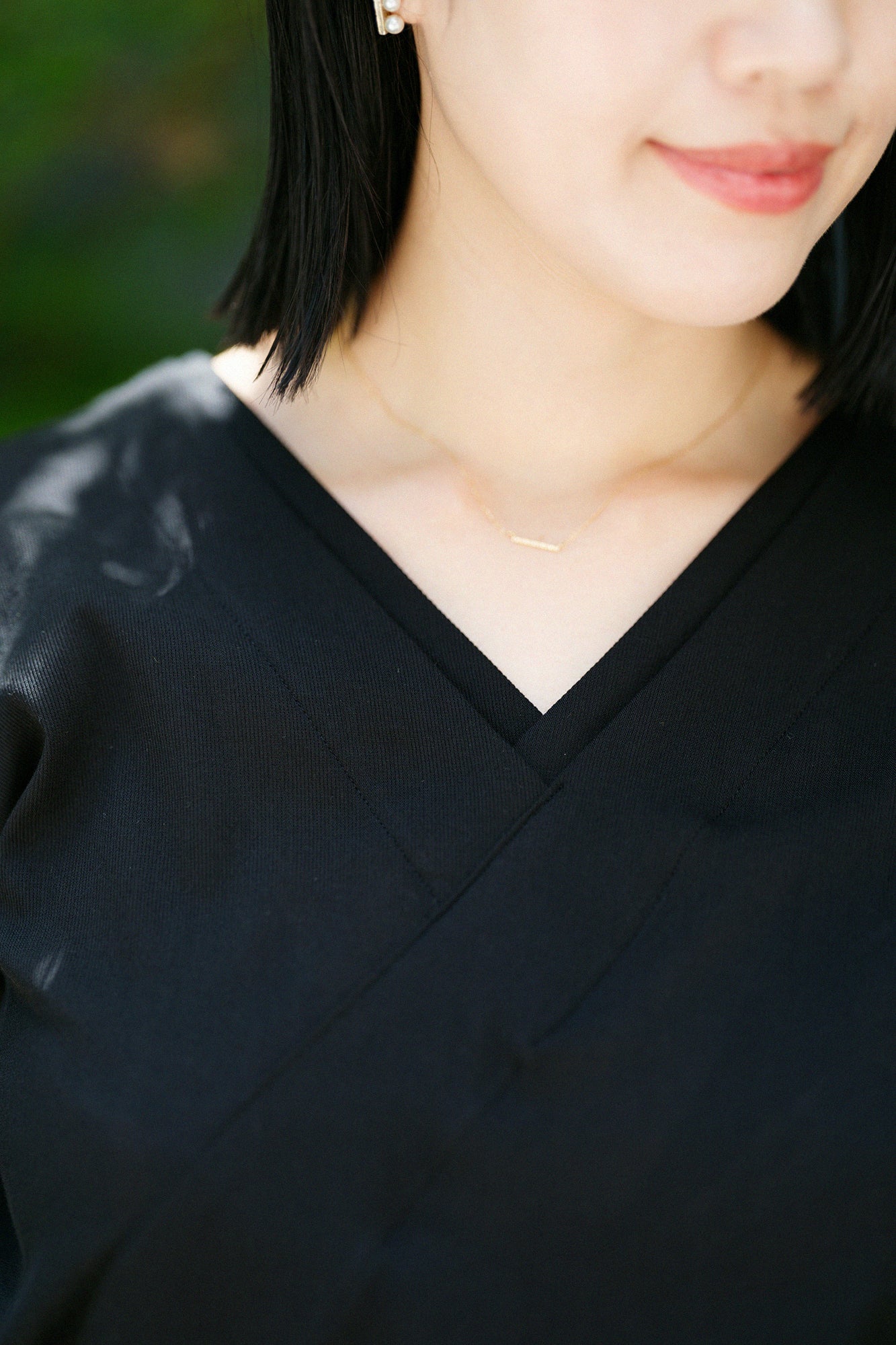 110对：超长棉（纽扣）半领（nukihaneri）jiban 3/4长度 /湿羽毛颜色（nukihari）