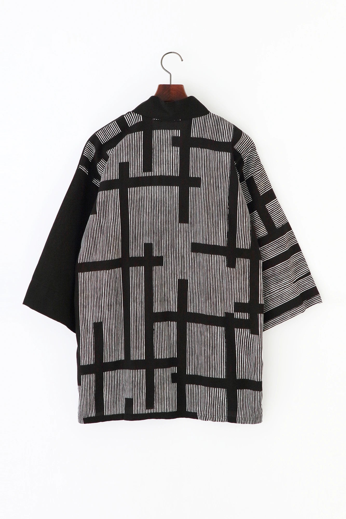Chizimi Cotton 40/40 Fubi Kimono Top Bi-color / Black×Somon