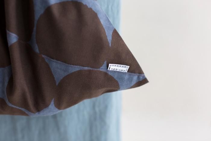 Isemomen Cotton Eco Bag / Marbles Large Lead Color×Brown