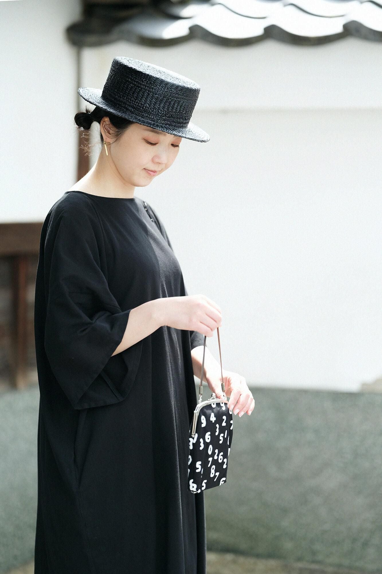 No.12 Canvas Soft Gamaguchi Clasp Purse (L) ／SO-SU-U Kon Black