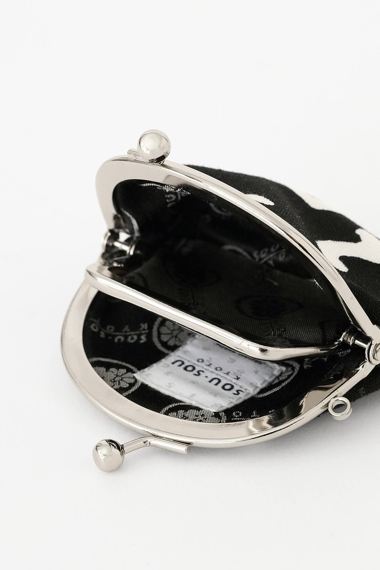 12號帆布 軟 口金包（小）／SO-SU-U十數 昆黑色×白色