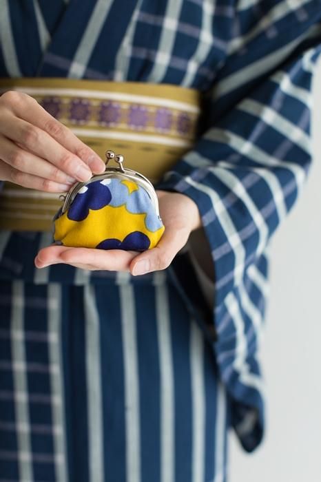 12號軟帆布 口金包（小）/疊花黃色