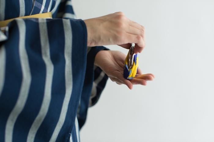 12號軟帆布 口金包（小）/疊花黃色