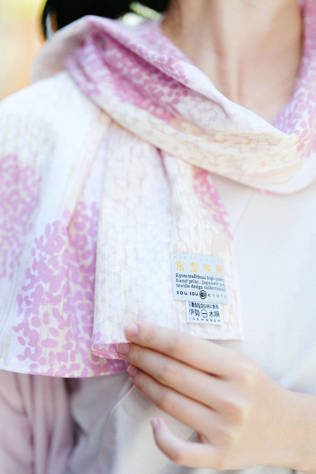 Isemomen Cotton Short Scarf / Gypsophila 2