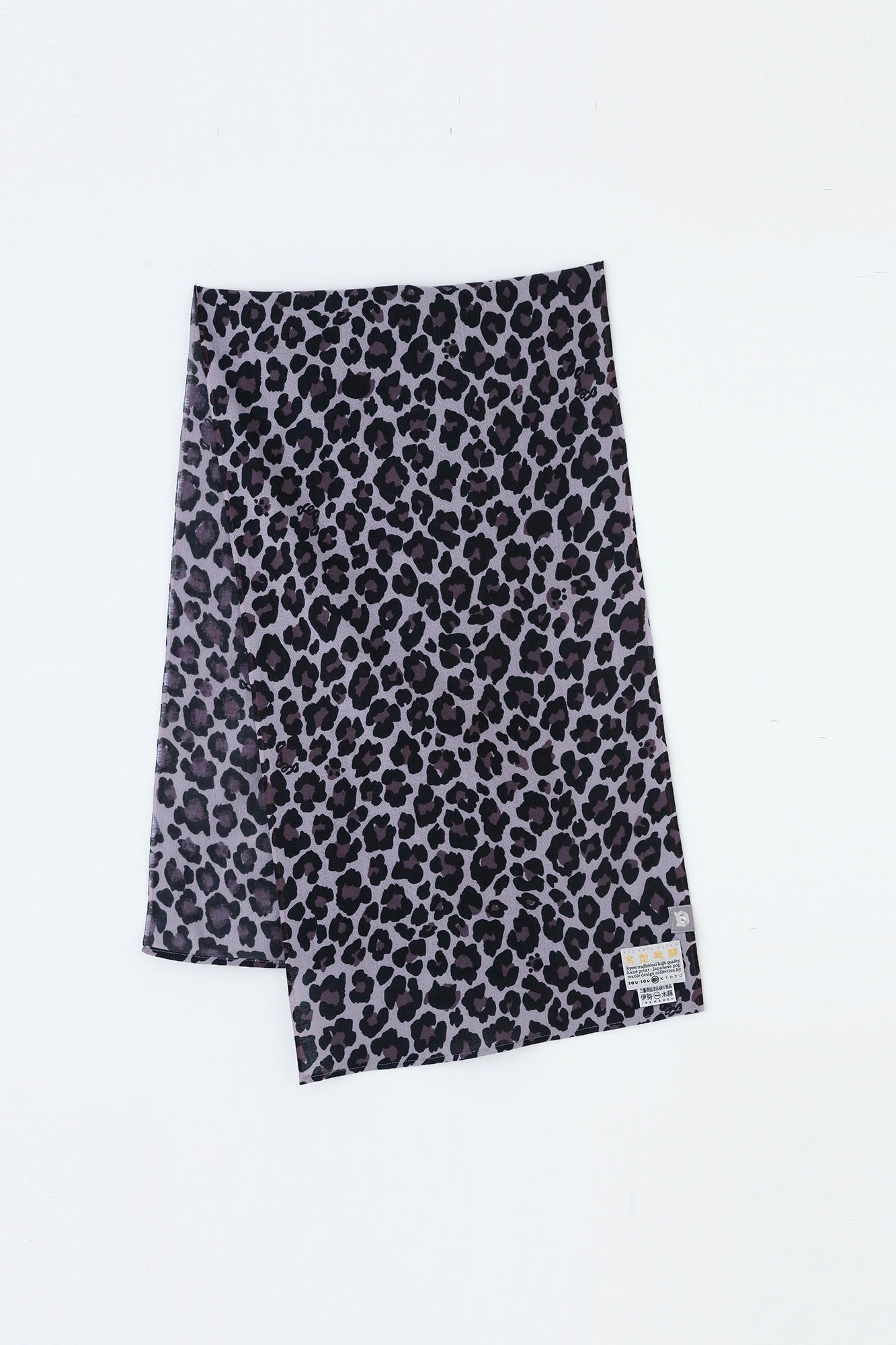 【6月30日頃発送予定】伊勢木綿 くびまき 短丈／dopo leopard Midnight