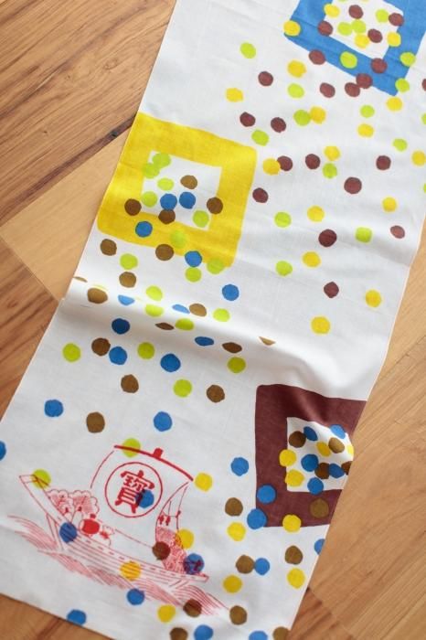 伊勢木棉圖案紋樣手巾/節分寶船