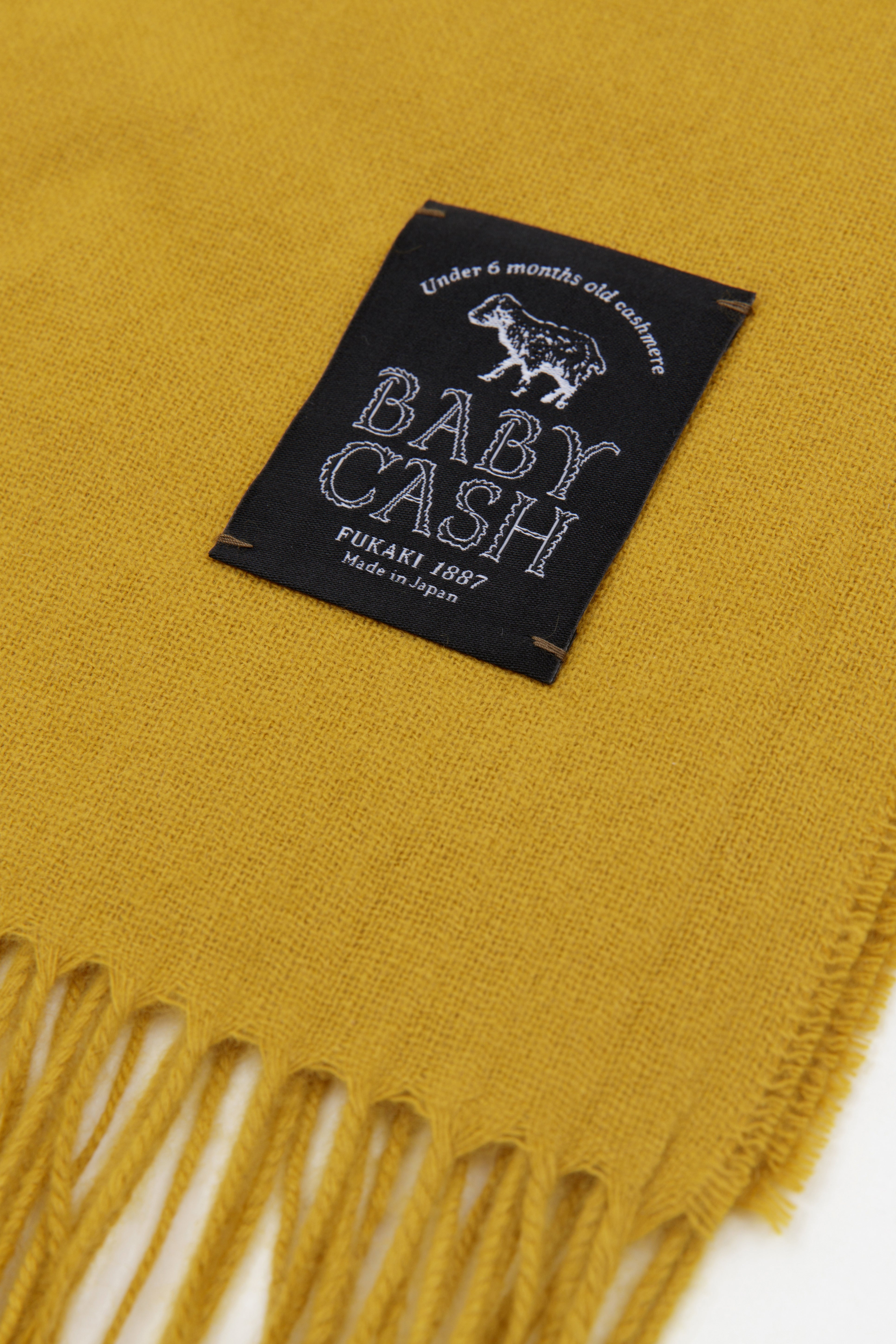 Babycash(R)羊絨 薄圍巾／黃金色