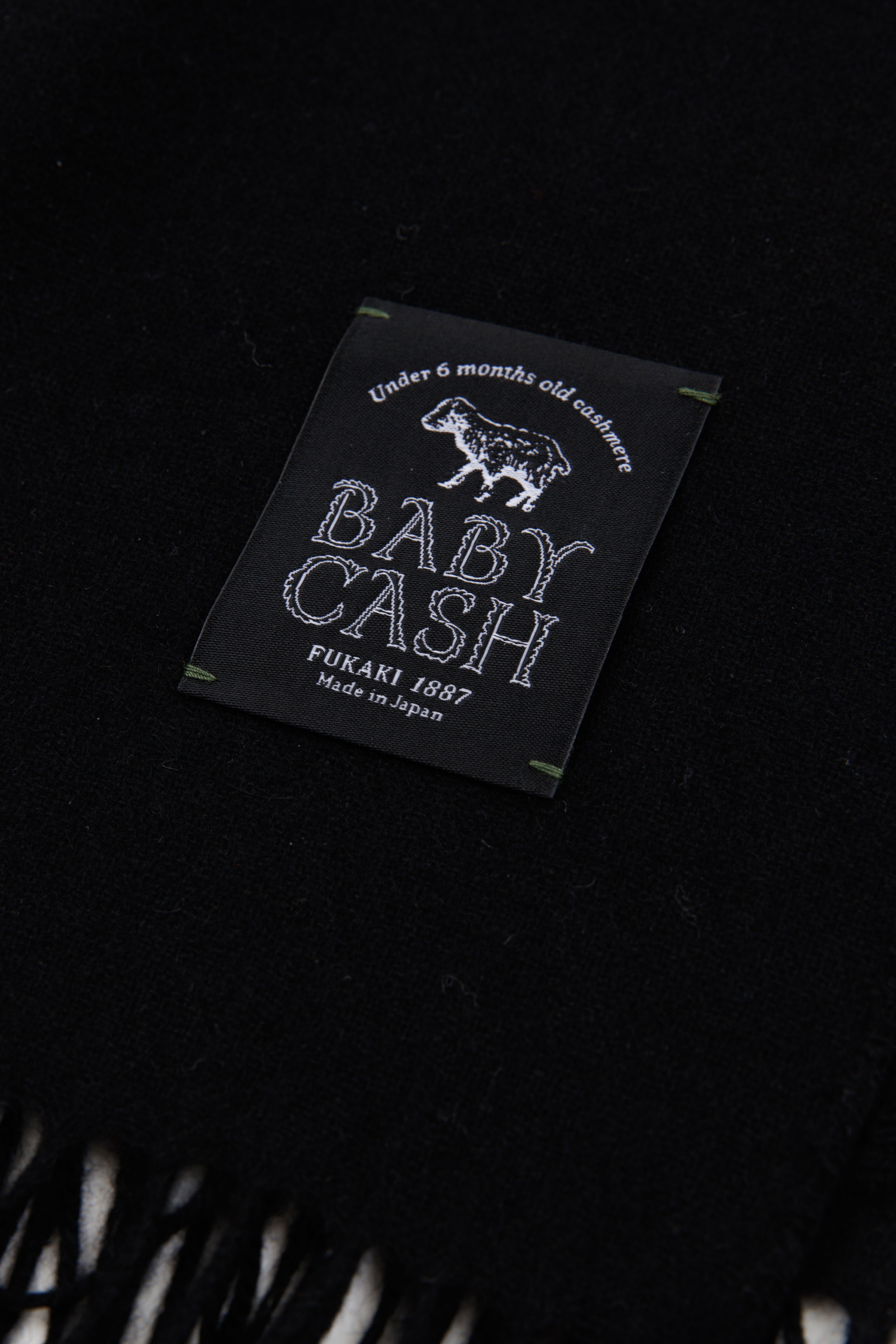 Babycash(R)羊絨 薄圍巾／墨黑色