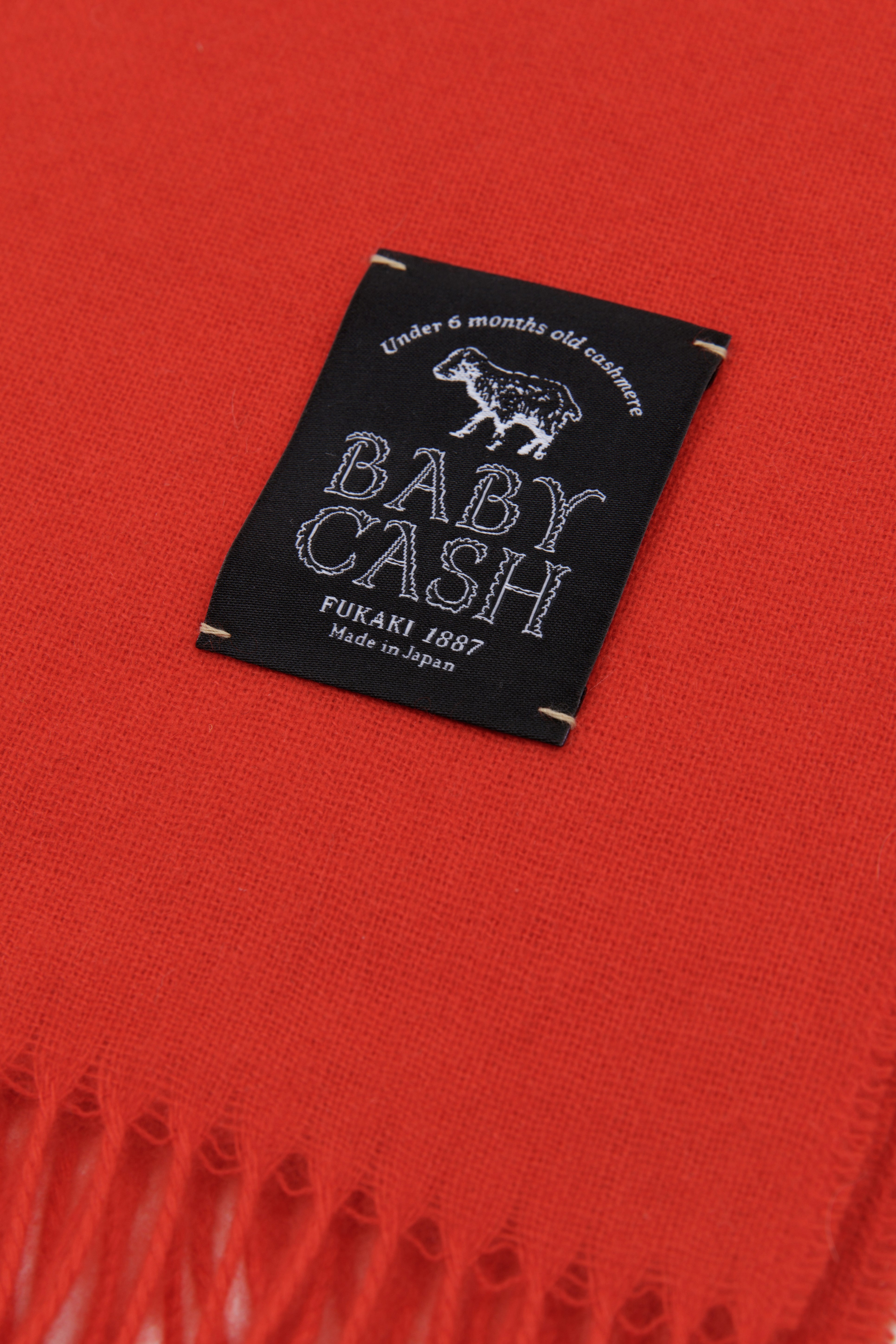 Babycash(R)羊絨 薄圍巾／鮮紅色