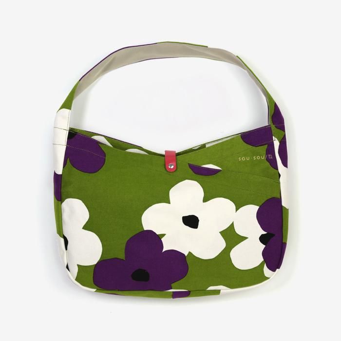 SOU・SOU×Arakawa Masujiro Odayaka Horizontal Shoulder Bag / Layered-flowers