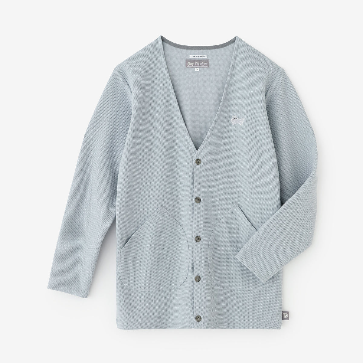 [Versand voraussichtlich um den 10. März] Kanoko-Strickjacke mit V-Ausschnitt/Blaugrau