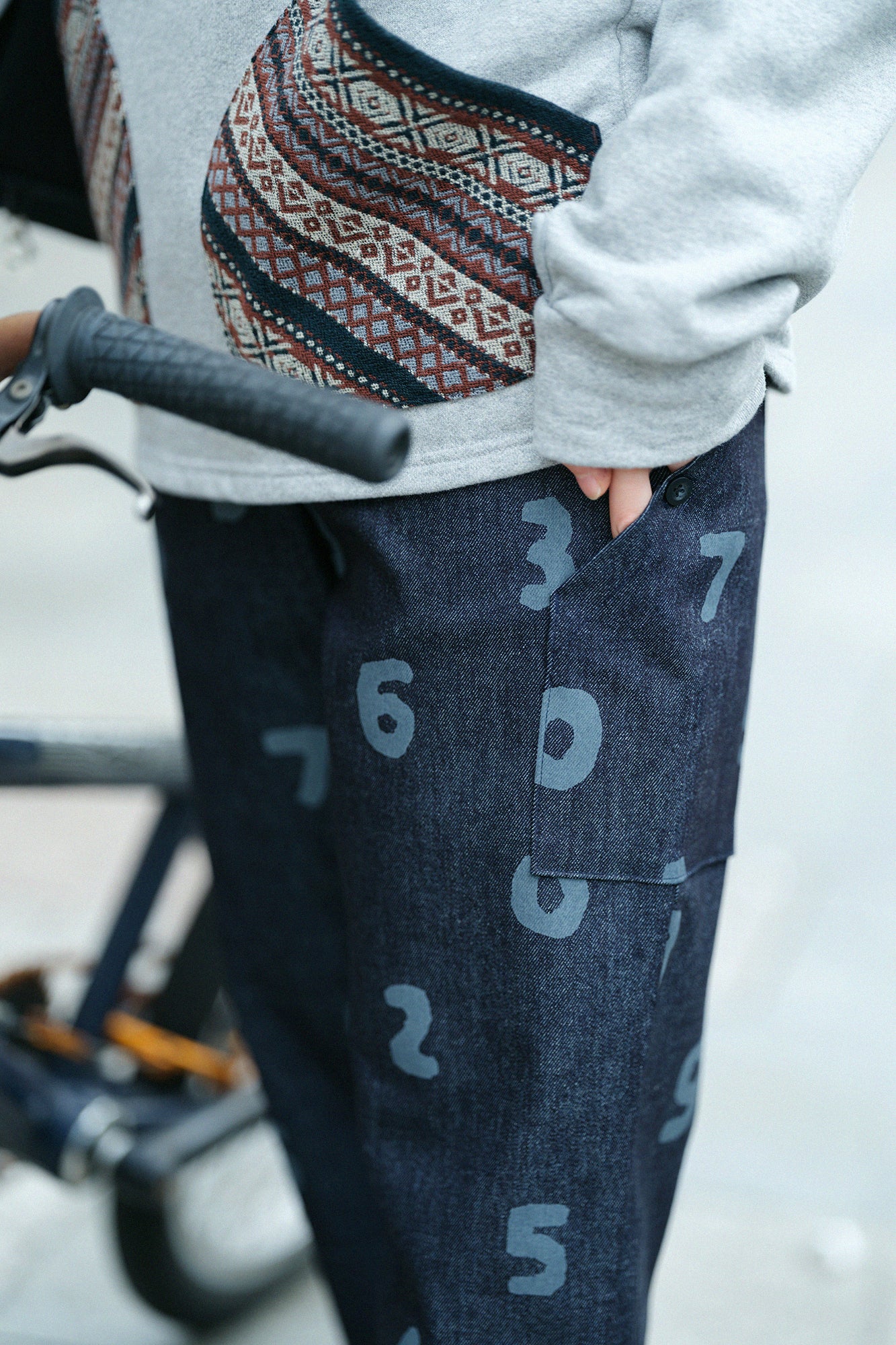 高彈性牛仔布BIKE七分褲／SO-SU-U十數 靛藍色