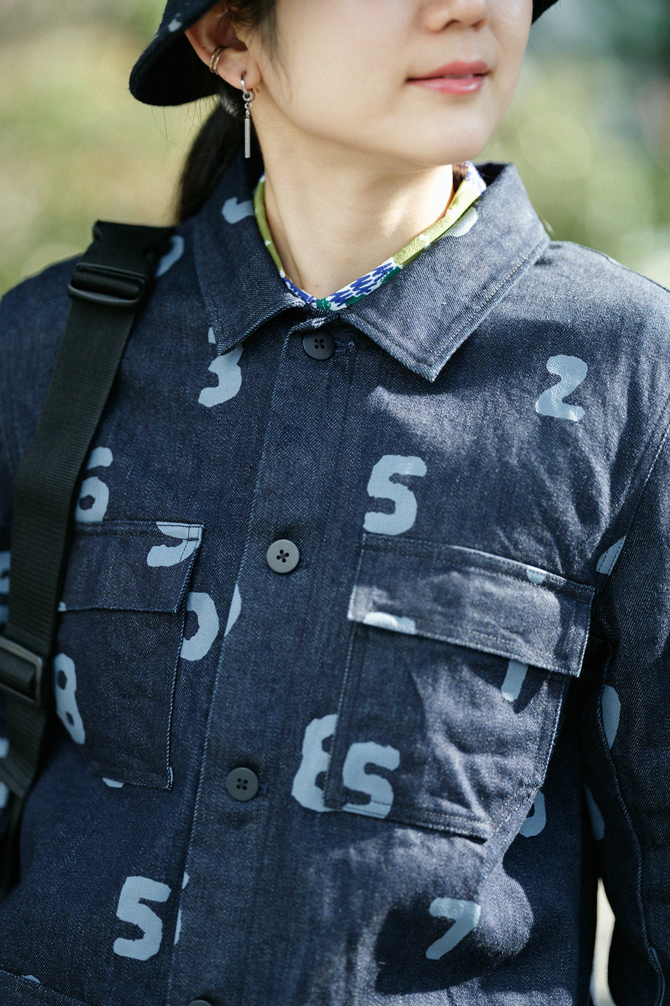 羊毛混紡牛仔布工裝外套/ SO-SU-U十數炭灰色