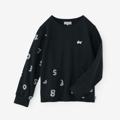 Fleece Boat Neck Sweat Shirt／Navy×SO-SU-U Kon