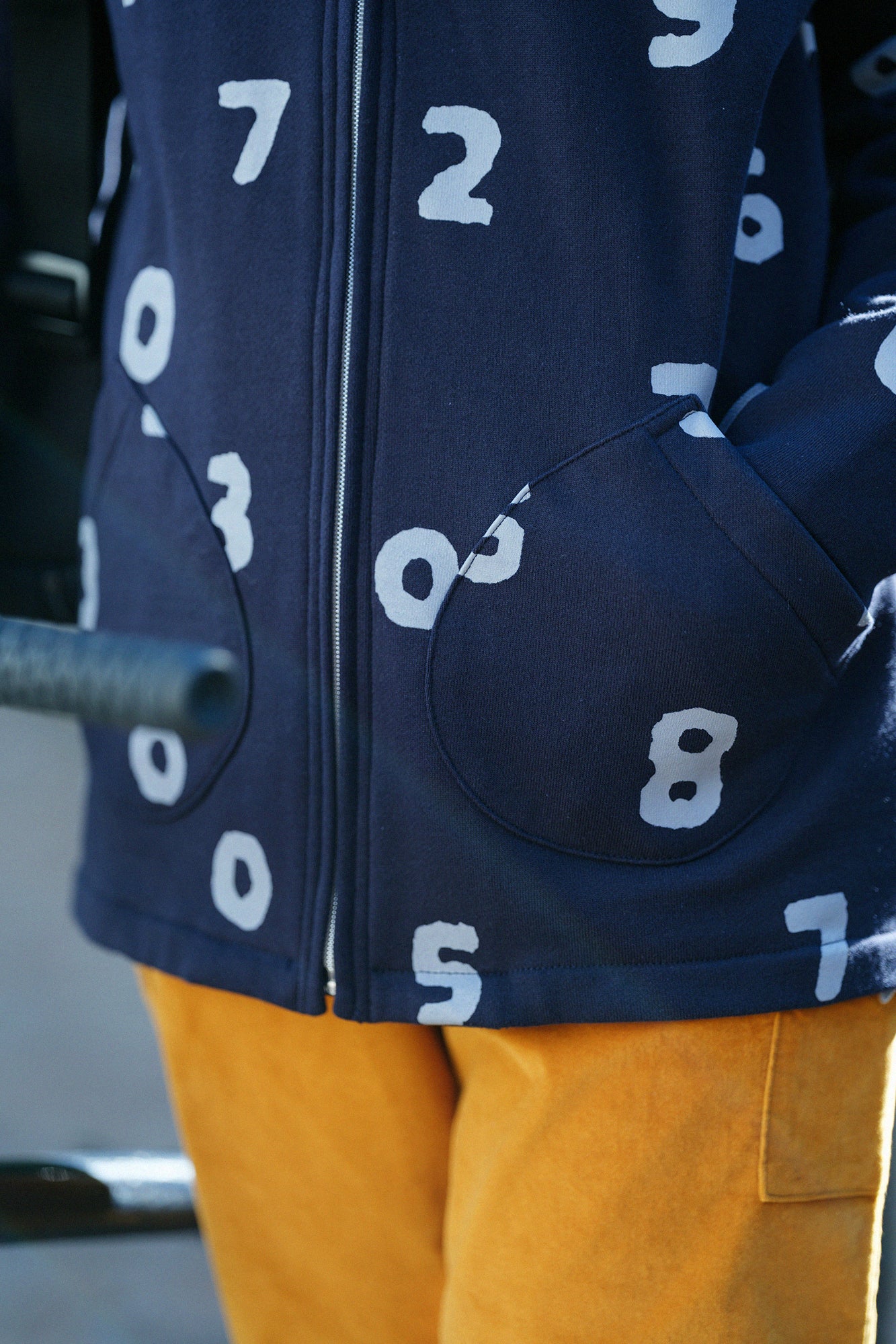 內抓毛BIKE 連帽外套／SO-SU-U十數和留白 深藍色