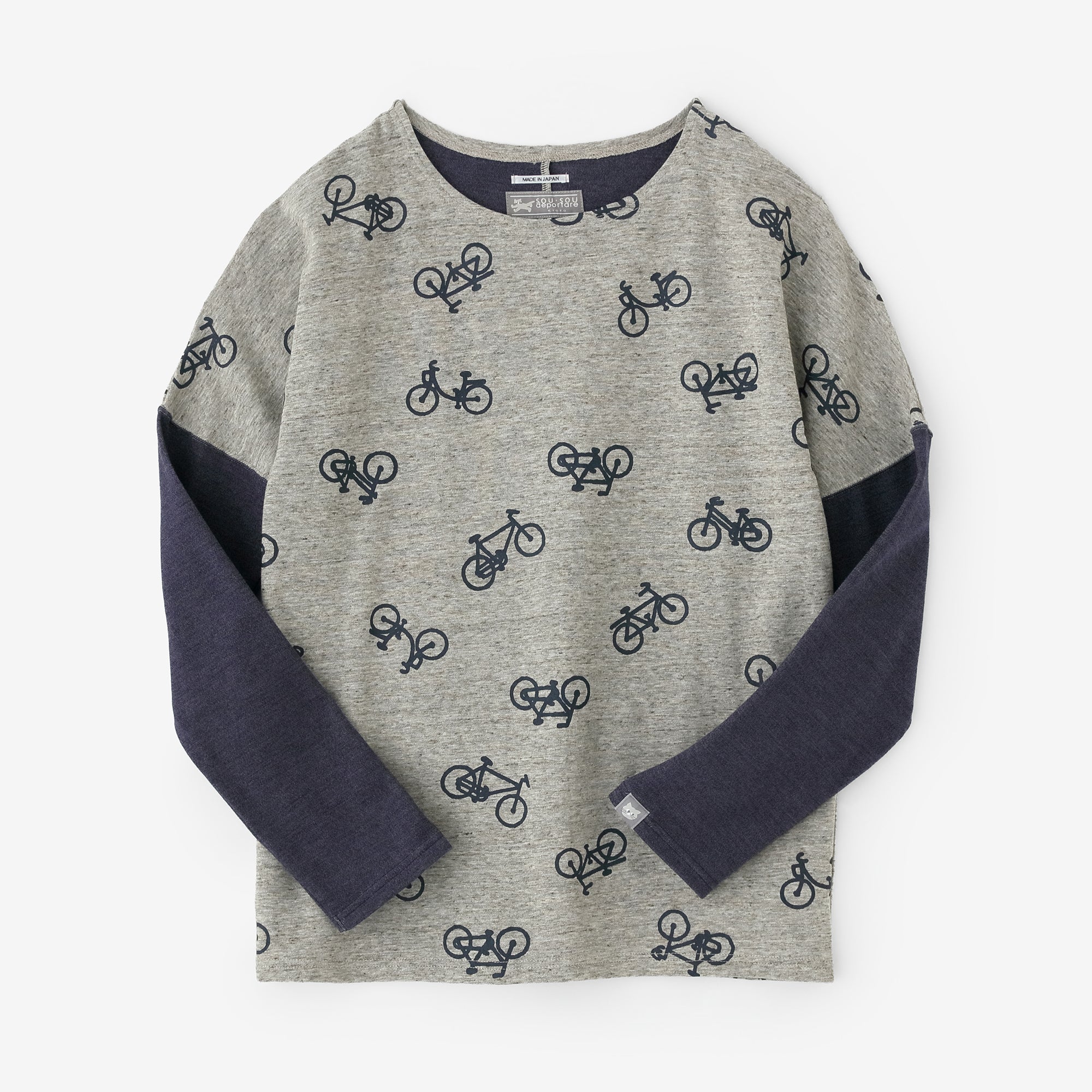 コットンリバーニット 型ぬき長袖Tシャツ／チャリンチャリンあっちこっち ヘザーサンドベージュ