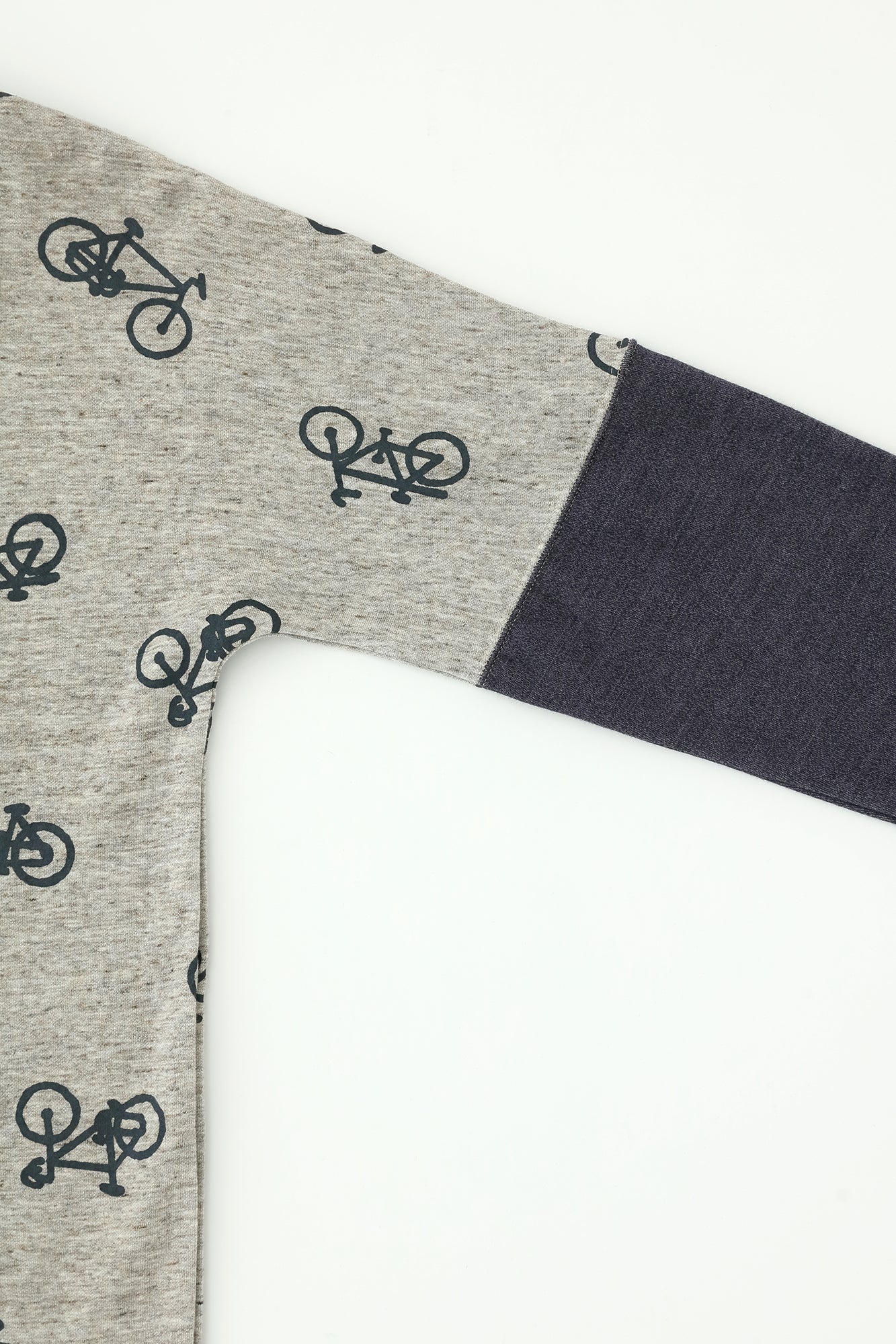 능직 니트 카타누끼긴 소매T셔츠／SO-SU-U거꾸로 헤더 그레이