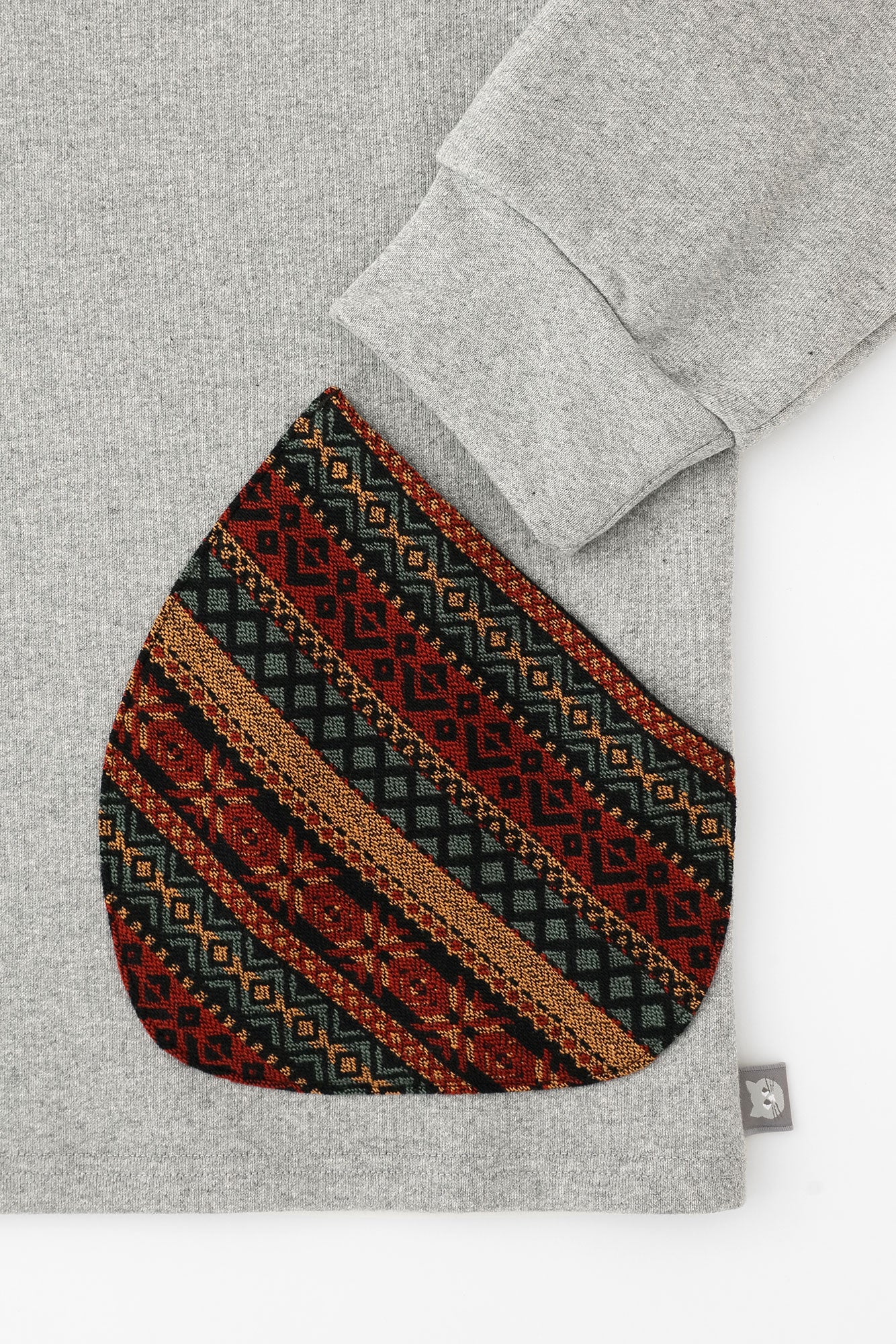 Fleece Boat Neck Sweat Shirt／Heather Grey×Terra Cotta JQ