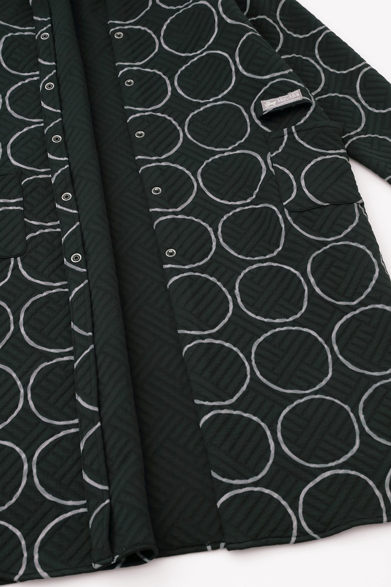 絎縫緹花  SANPO連身裙／排圈圈 黑色