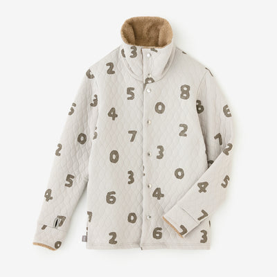 A.S Quilting Jacquard Neckwarm Cardigan／SO-SU-U Pearl Grey 