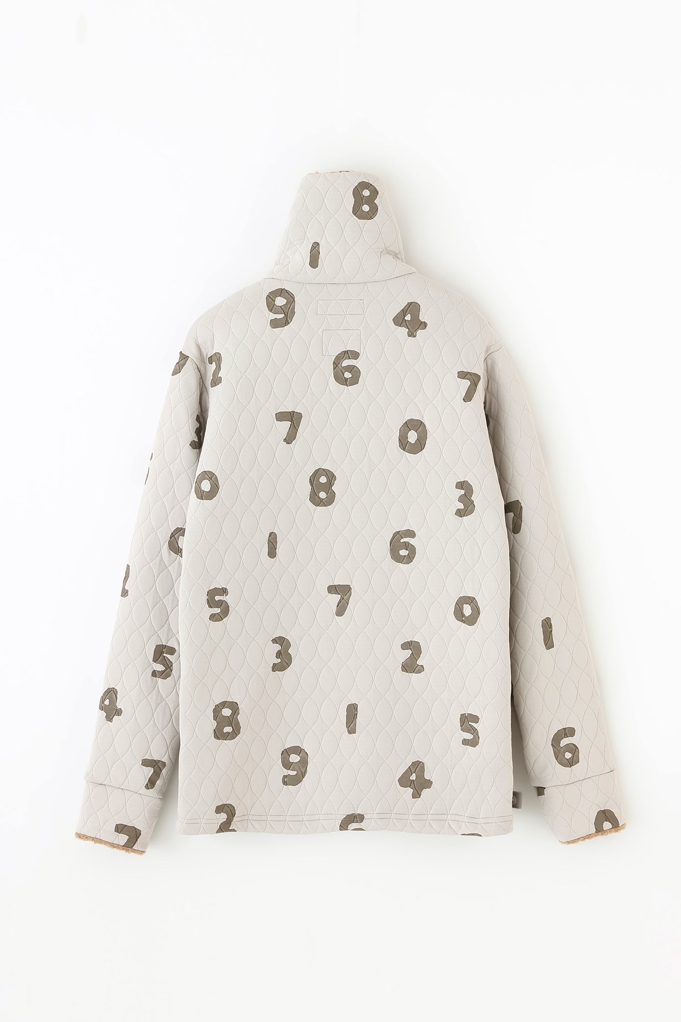 A.S Quilting Jacquard Neckwarm Cardigan／SO-SU-U Pearl Grey 