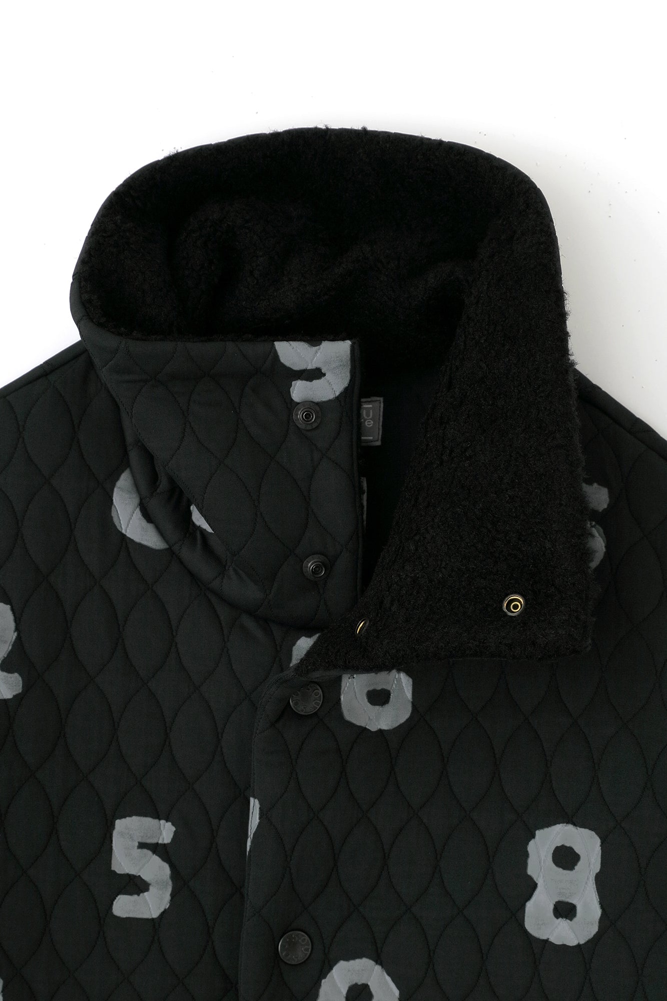A.S Quilting Jacquard Neckwarm Cardigan／SO-SU-U Black 