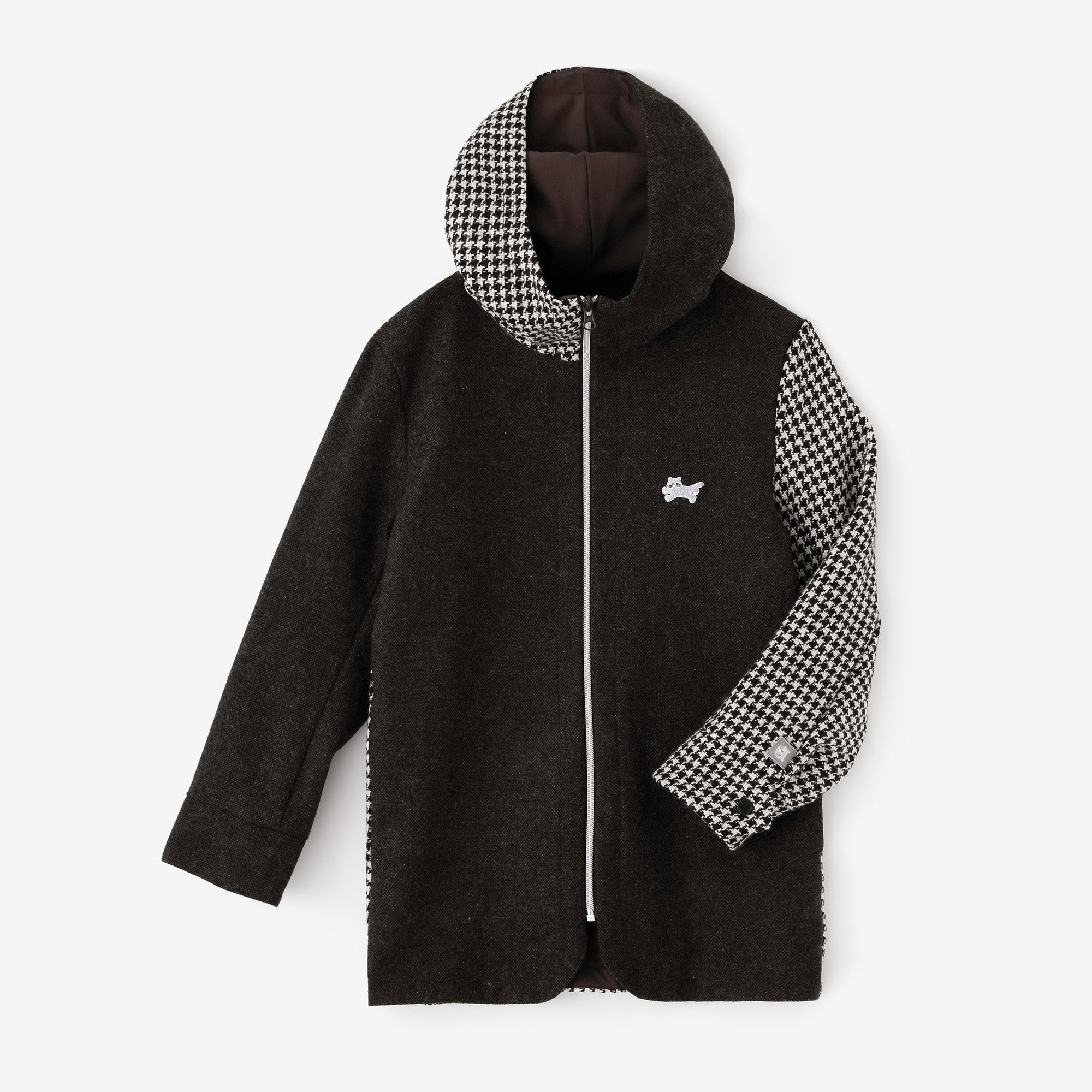 net限定】ツイル ZIP UP フードジャケット／ブラック