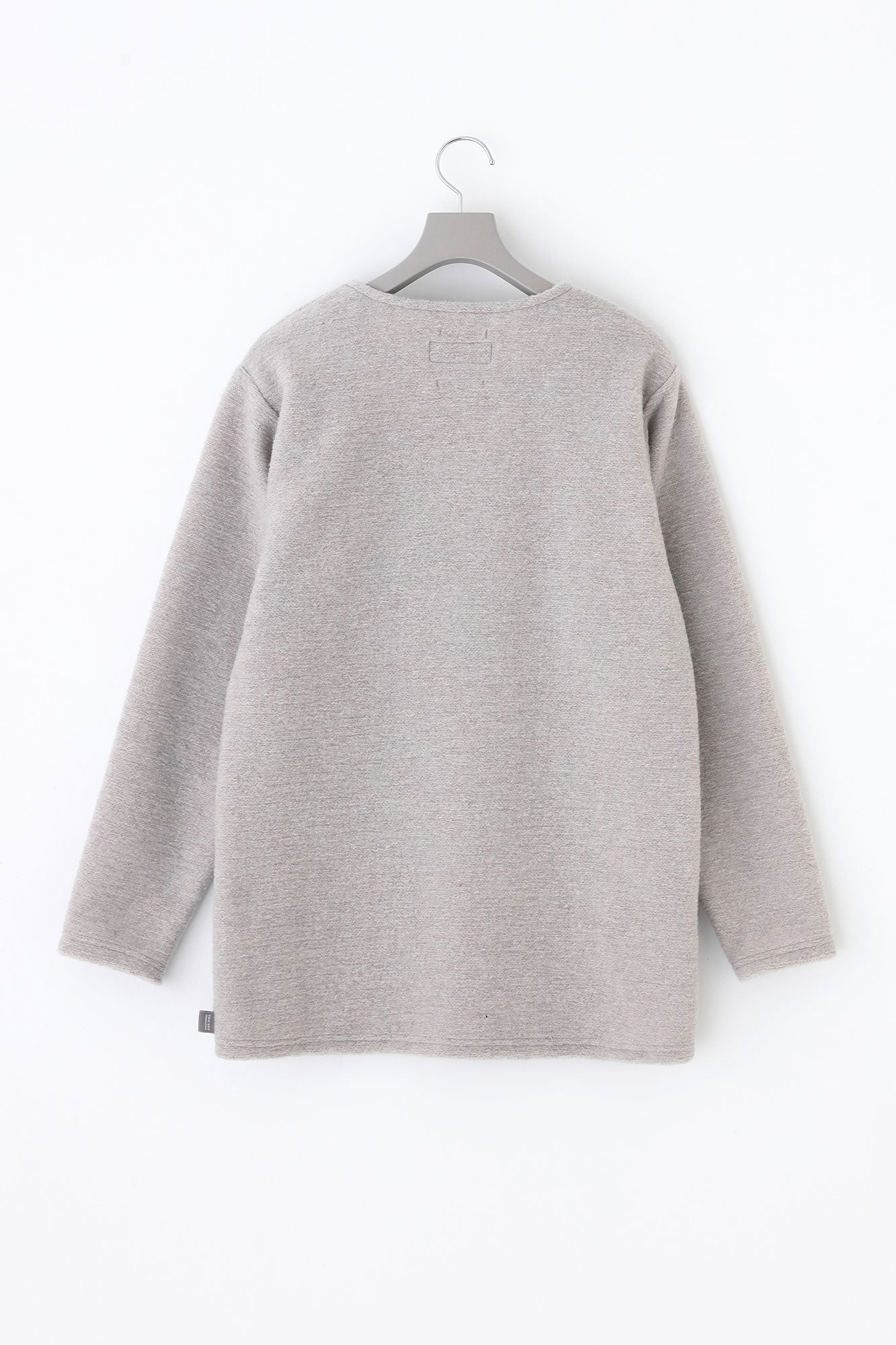 義大利毛絨針織 V領L/S外套／雪白色