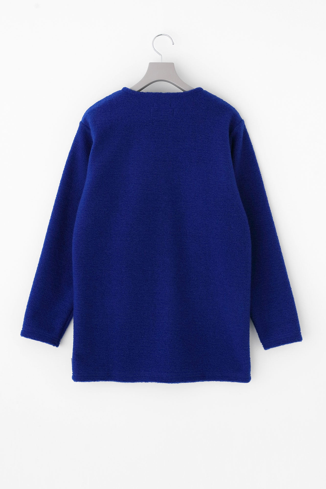 義大利毛絨針織 V領L/S外套／藍色