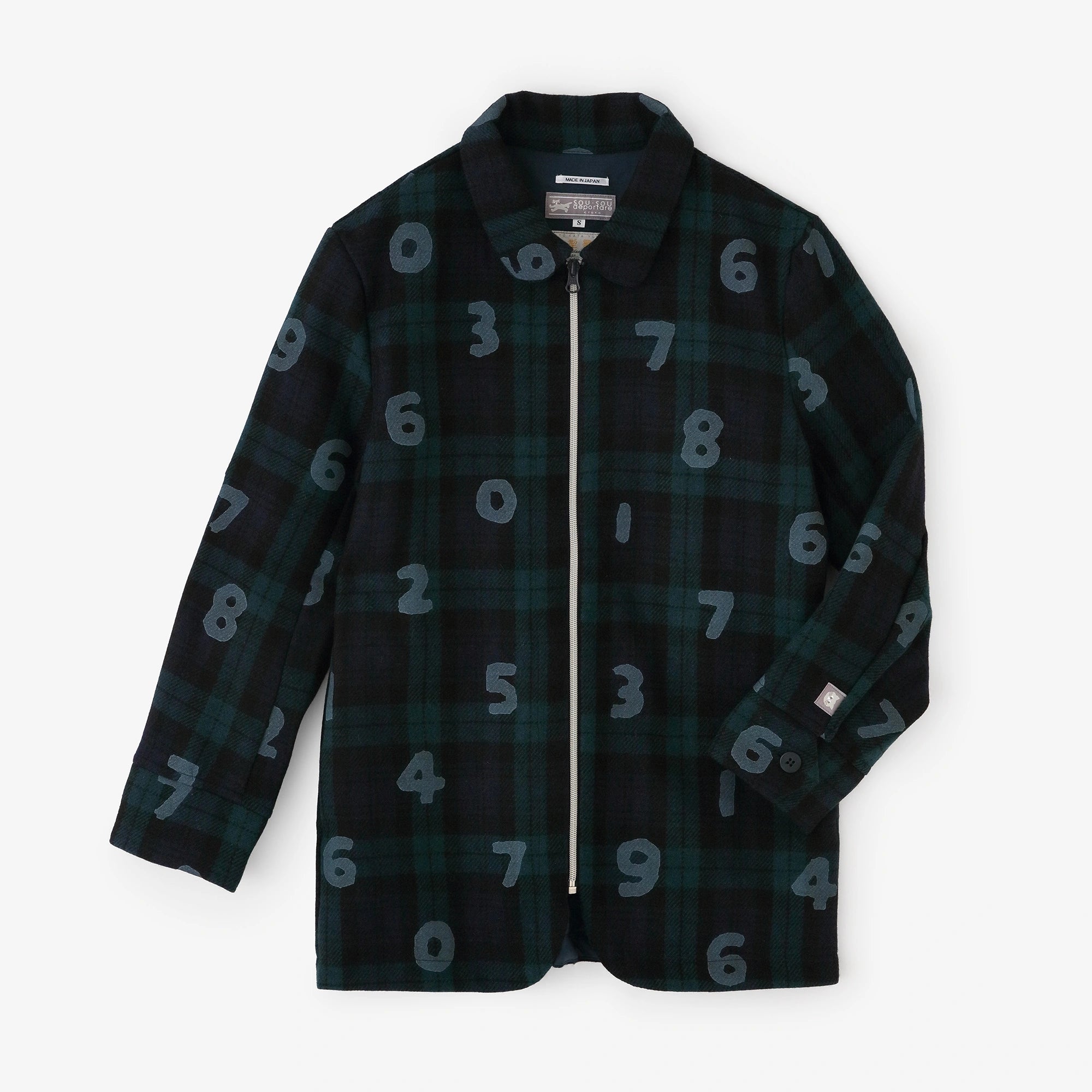 【9月29日頃発送予定】尾州ツイード 衿付ZIP UP ジャケット／SO-SU-U ブラックウォッチチェック
