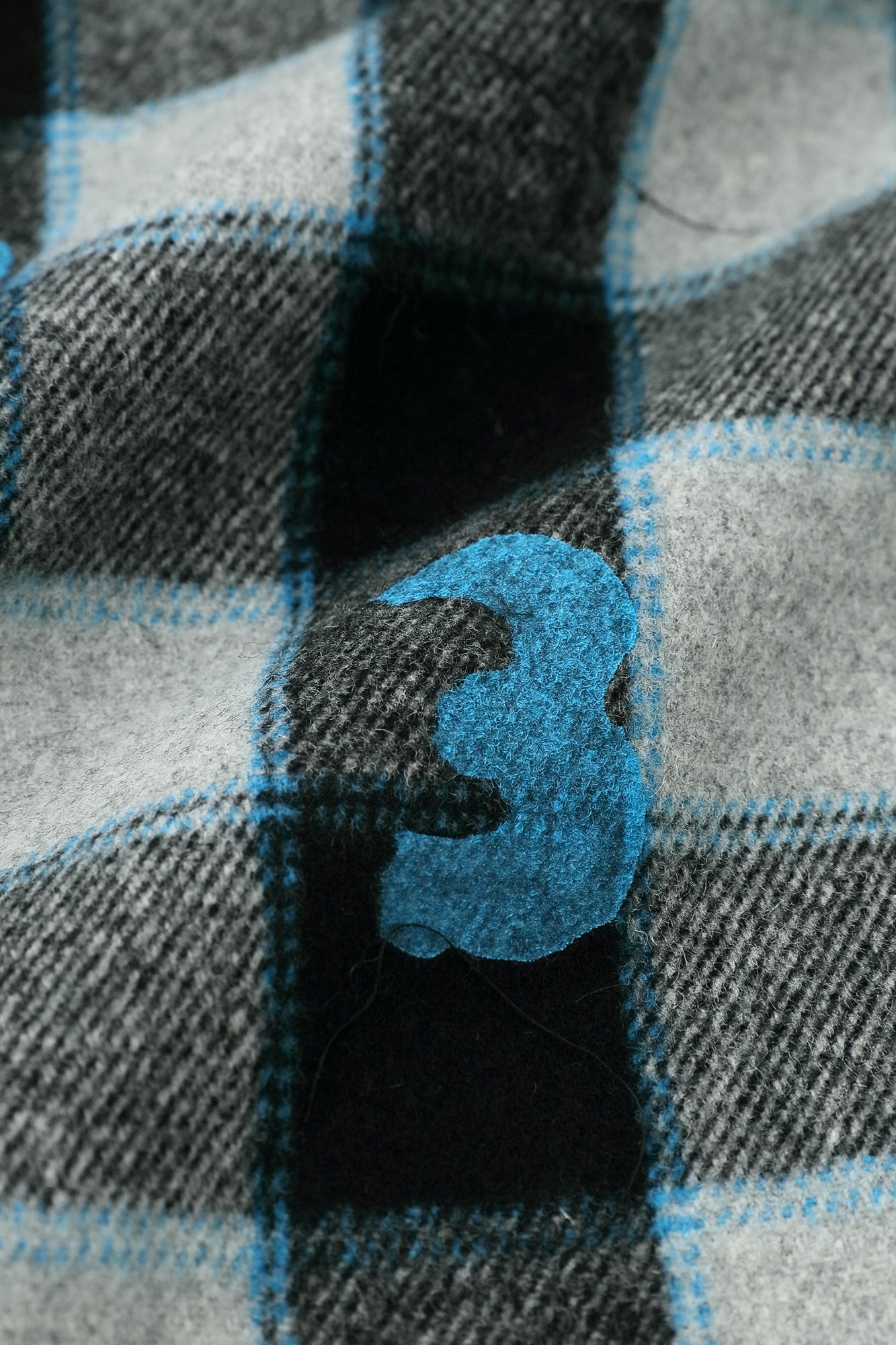 ウールチェック×ボア BIKEフードベスト／SO-SU-U ブルーブラック