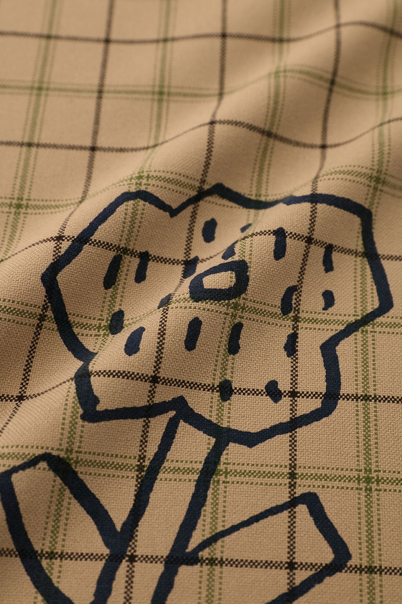 Soft Thermo(R)  Fleece Lining Check BIKE One-piece Dress ／Flower Seedling Scattered 