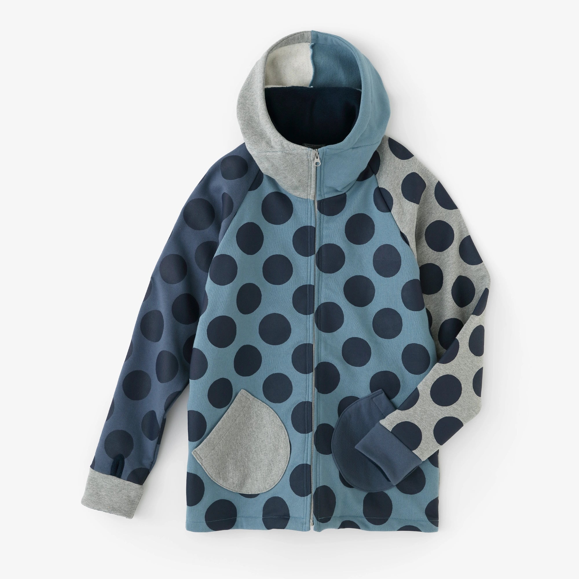 裏起毛 BIKEパーカー／KPD グレーグリーン・フォグブルー